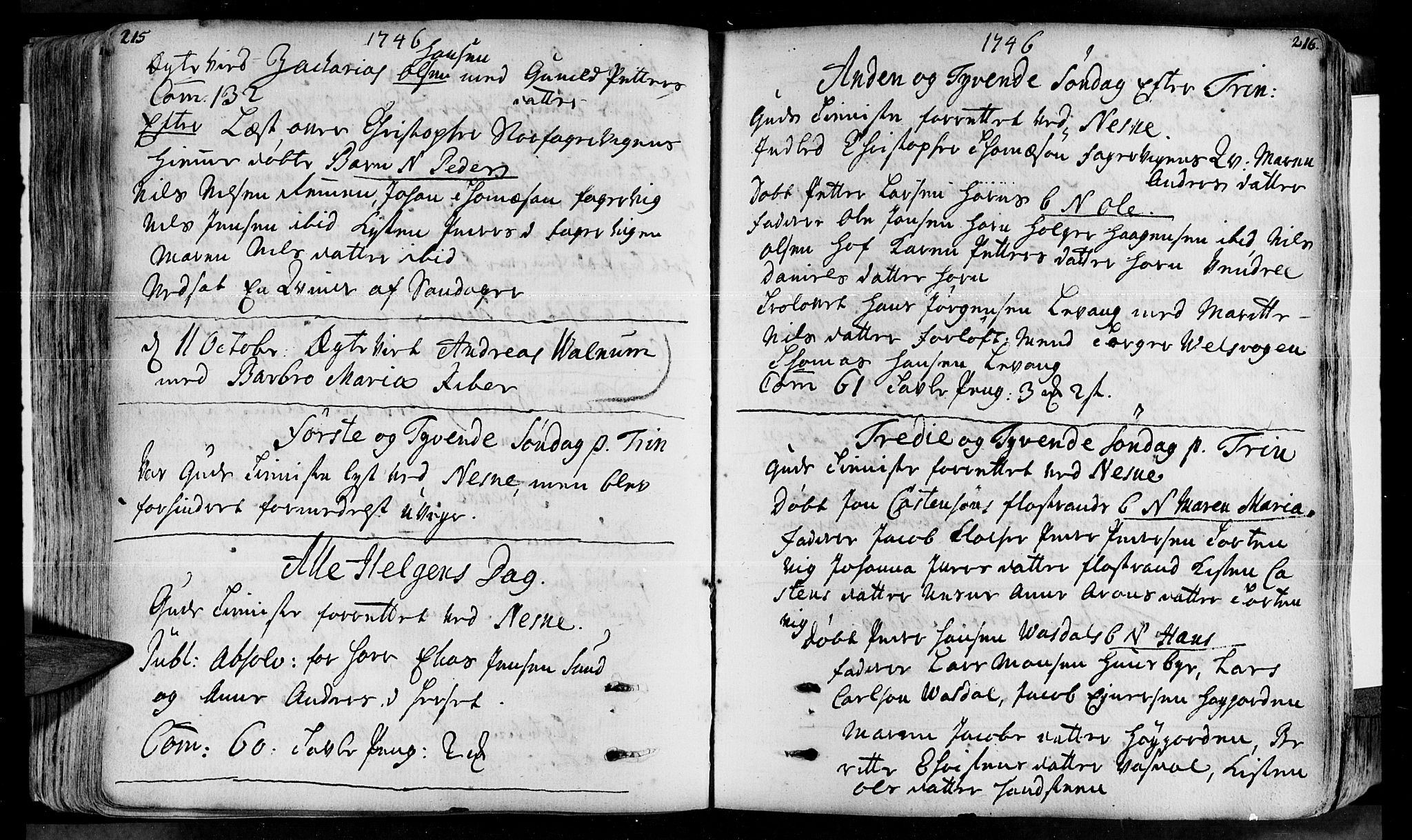Ministerialprotokoller, klokkerbøker og fødselsregistre - Nordland, SAT/A-1459/838/L0543: Parish register (official) no. 838A02, 1738-1769, p. 215-216