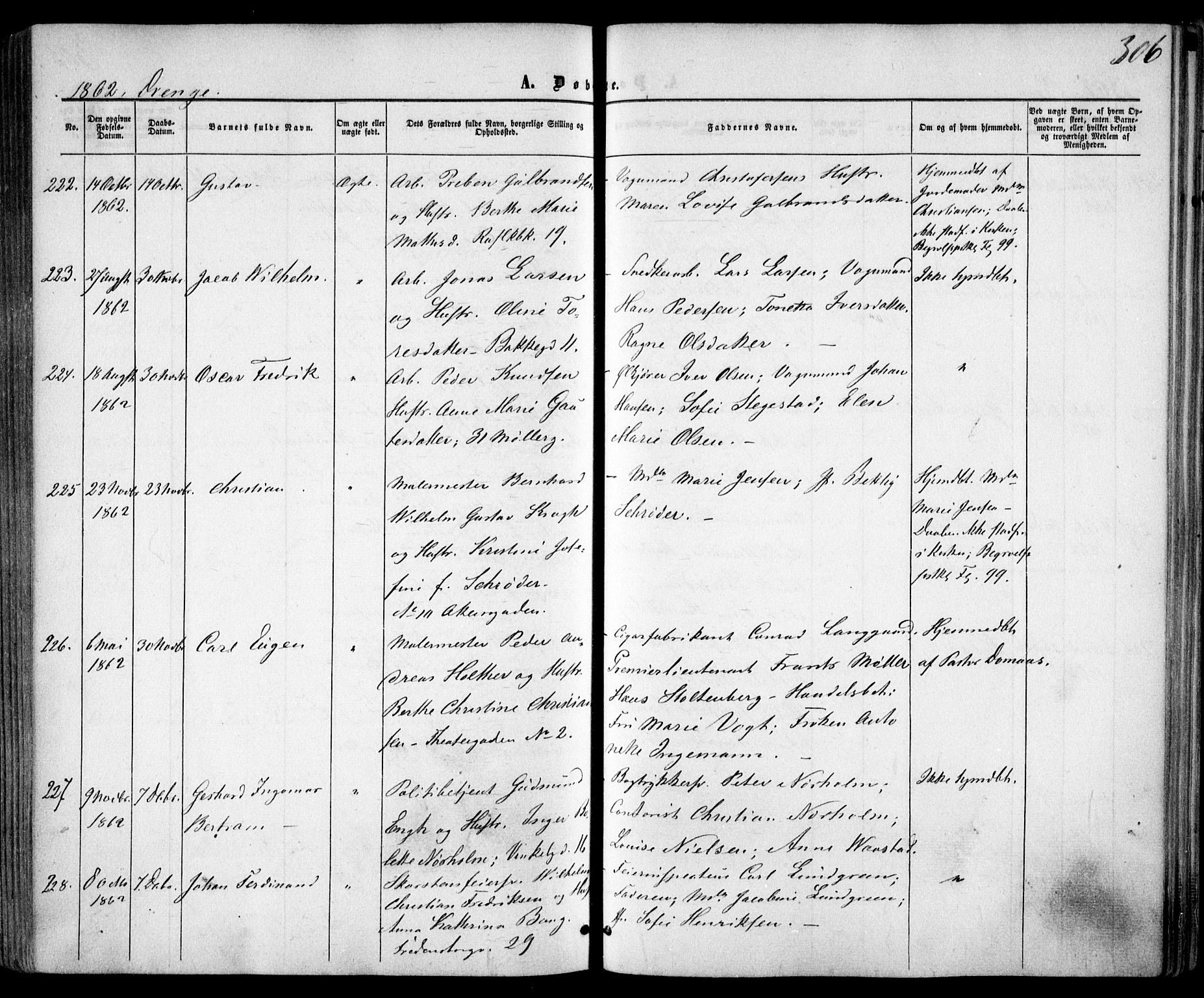 Trefoldighet prestekontor Kirkebøker, AV/SAO-A-10882/F/Fa/L0001: Parish register (official) no. I 1, 1858-1863, p. 306