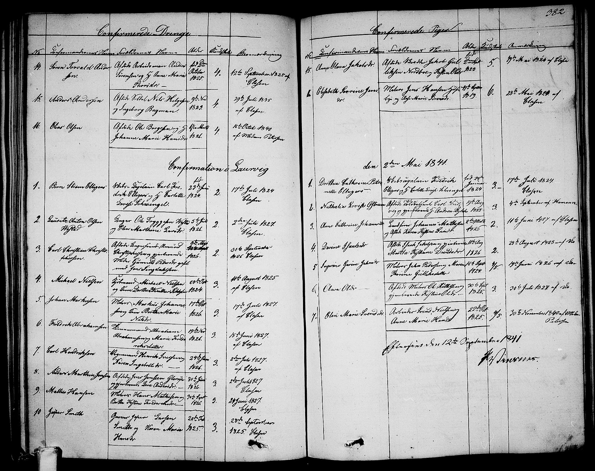 Larvik kirkebøker, AV/SAKO-A-352/G/Ga/L0003b: Parish register (copy) no. I 3B, 1830-1870, p. 382