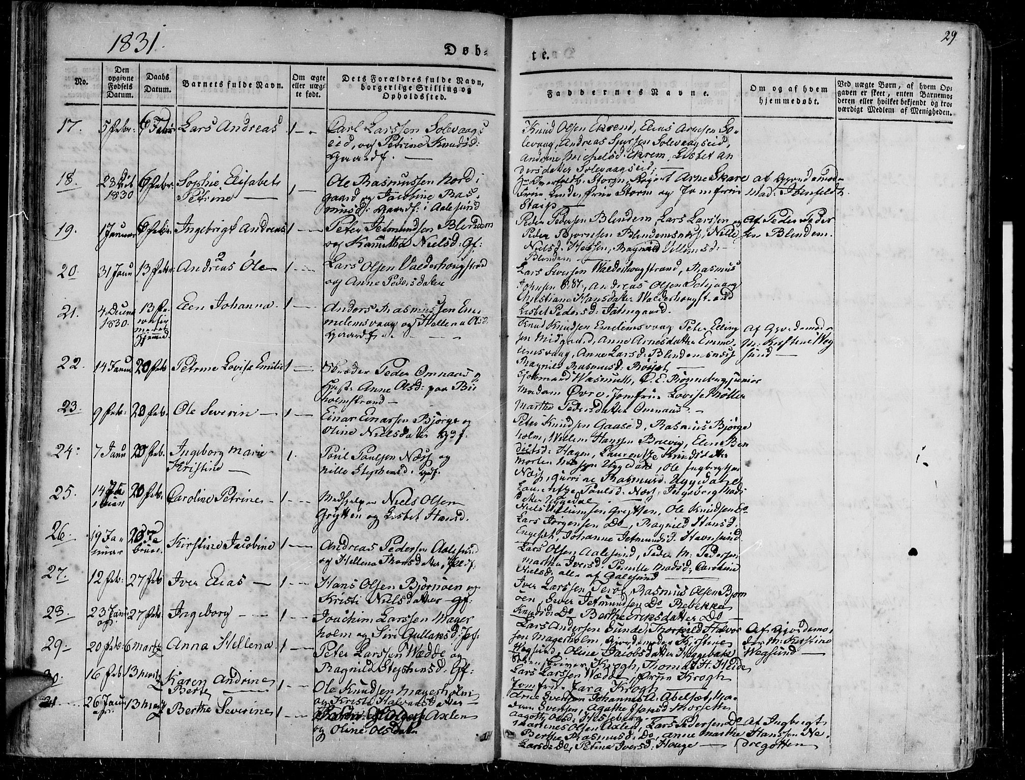 Ministerialprotokoller, klokkerbøker og fødselsregistre - Møre og Romsdal, AV/SAT-A-1454/528/L0395: Parish register (official) no. 528A06, 1828-1839, p. 29