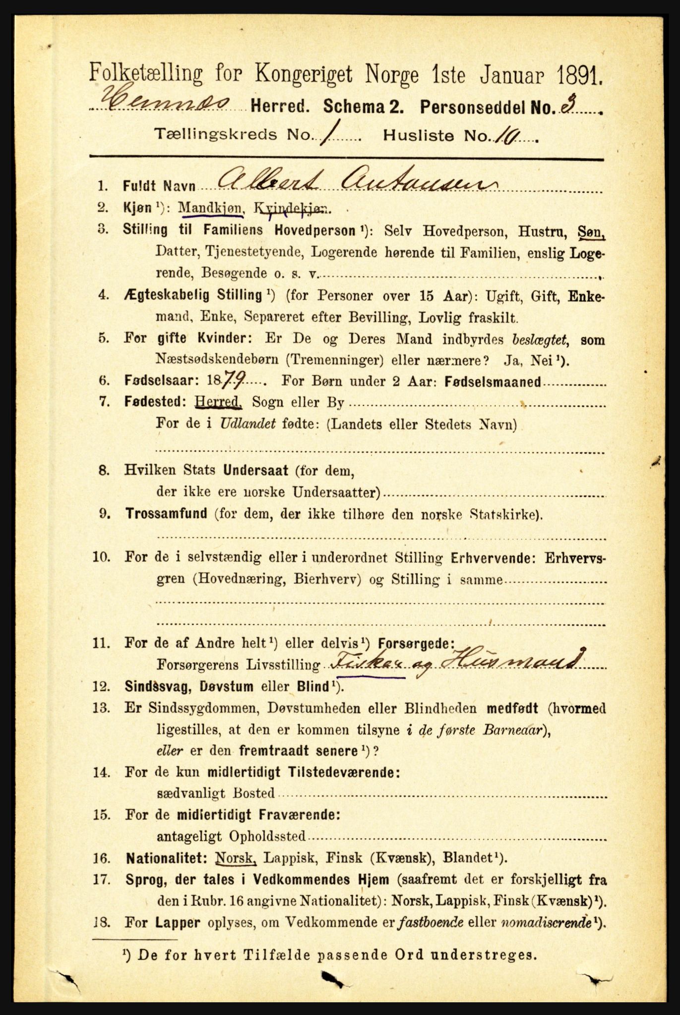 RA, 1891 census for 1832 Hemnes, 1891, p. 269