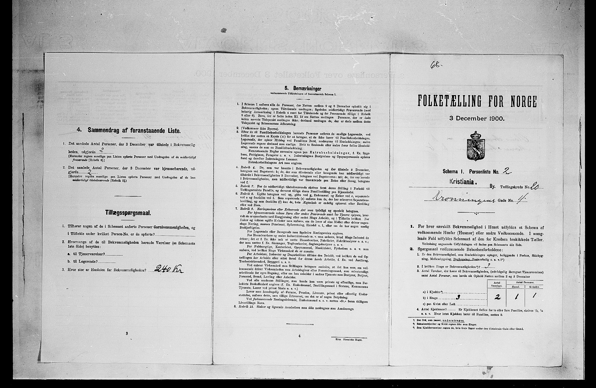 SAO, 1900 census for Kristiania, 1900, p. 17136