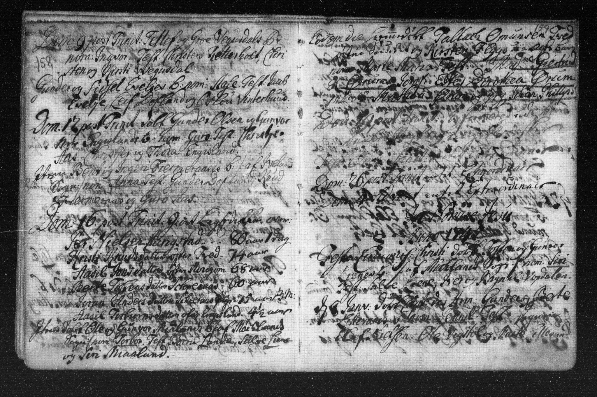 Herefoss sokneprestkontor, SAK/1111-0019/F/Fa/Fab/L0001: Parish register (official) no. A 1, 1704-1779, p. 158-159
