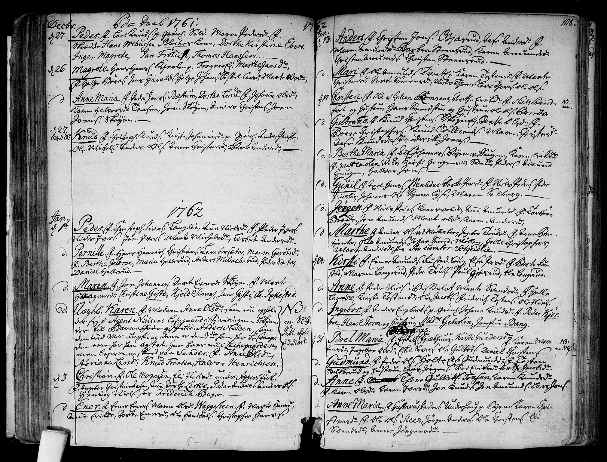 Aker prestekontor kirkebøker, SAO/A-10861/F/L0008: Parish register (official) no. 8, 1749-1765, p. 108