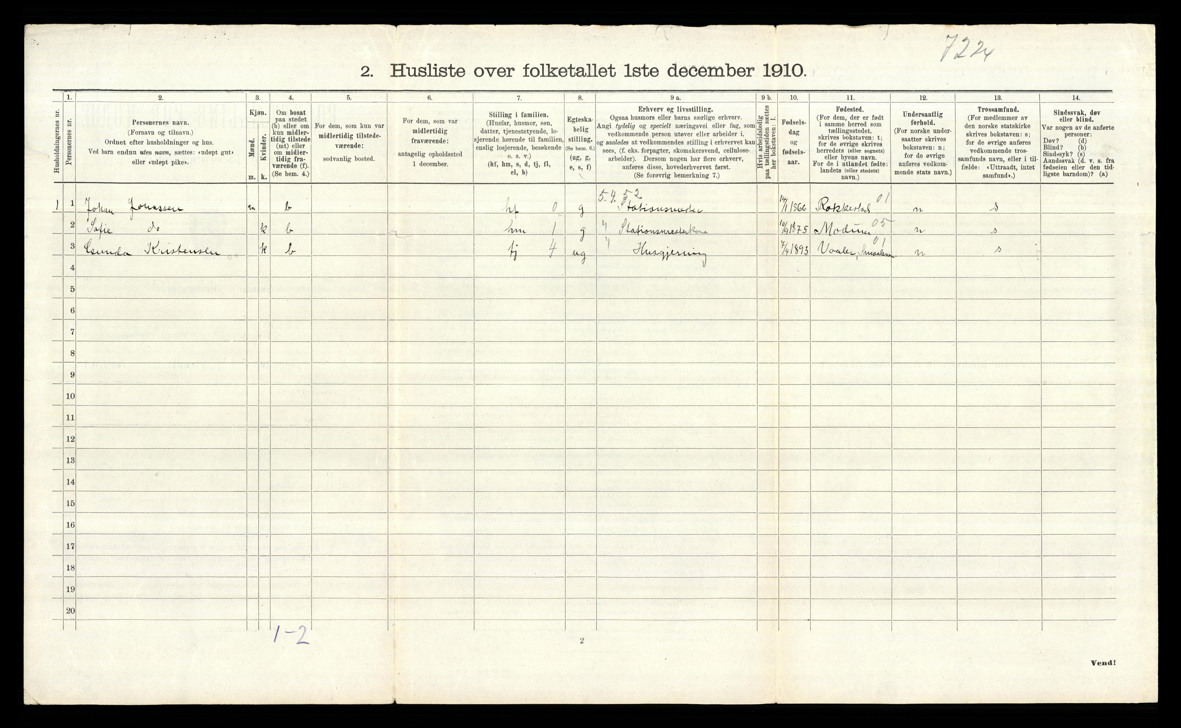 RA, 1910 census for Rygge, 1910, p. 1091