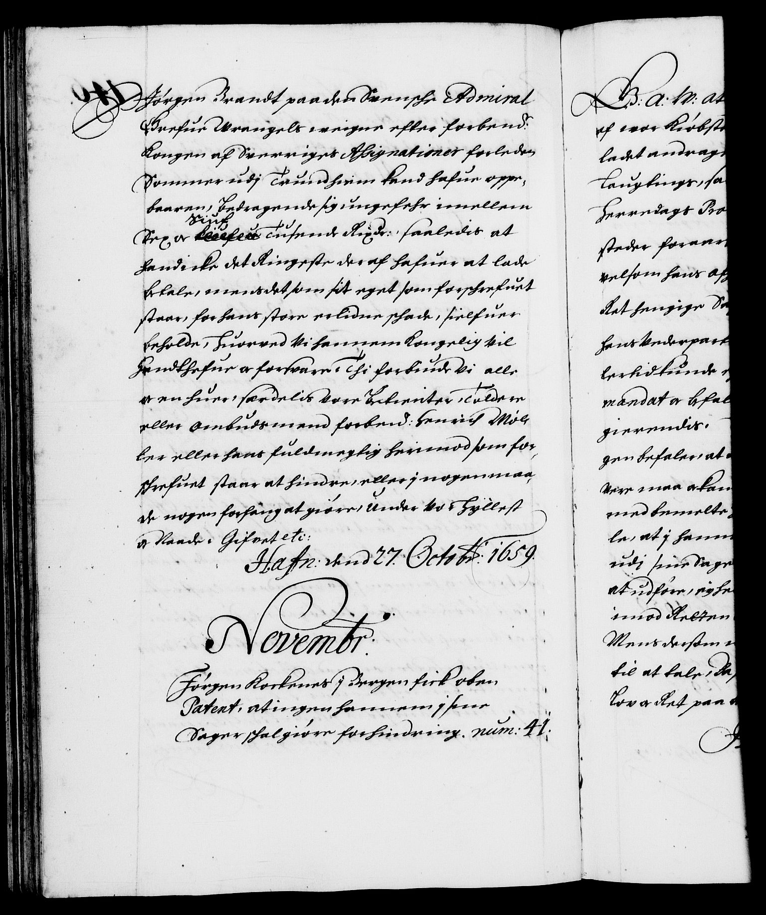 Danske Kanselli 1572-1799, AV/RA-EA-3023/F/Fc/Fca/Fcaa/L0009: Norske registre (mikrofilm), 1657-1660, p. 146b