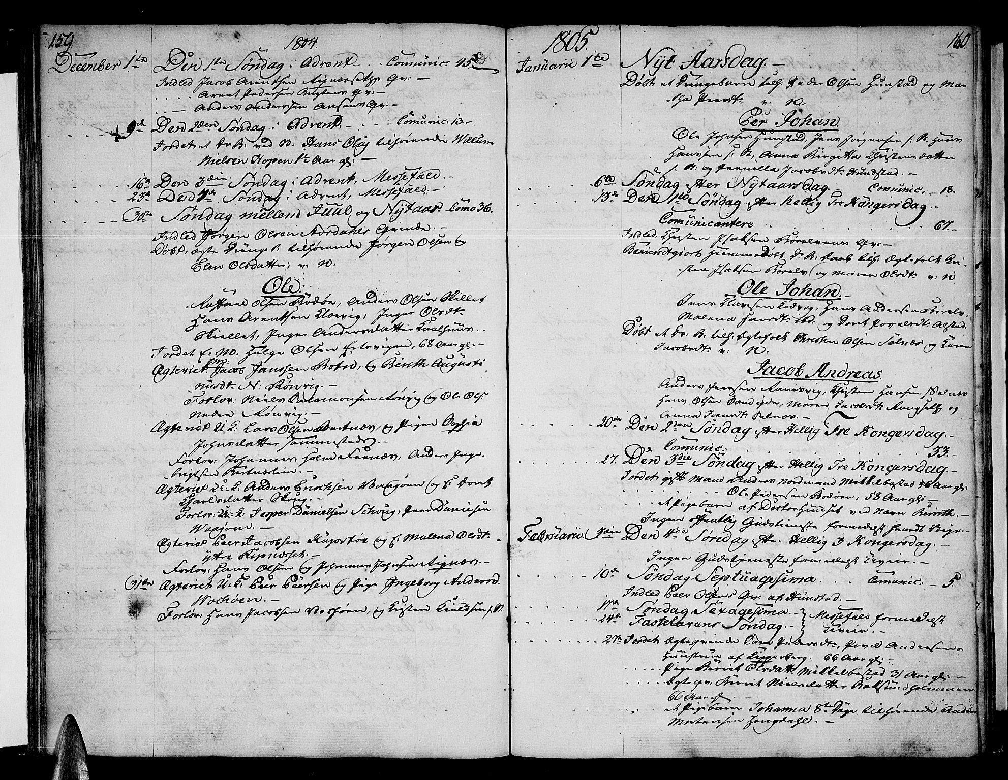 Ministerialprotokoller, klokkerbøker og fødselsregistre - Nordland, SAT/A-1459/801/L0004: Parish register (official) no. 801A04, 1796-1817, p. 159-160
