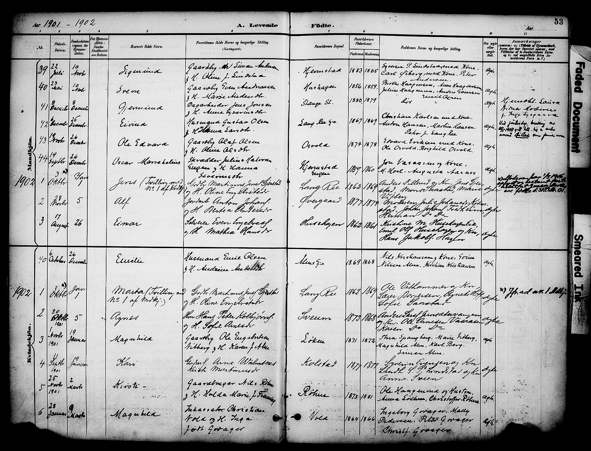 Stange prestekontor, SAH/PREST-002/K/L0020: Parish register (official) no. 20, 1894-1905, p. 53