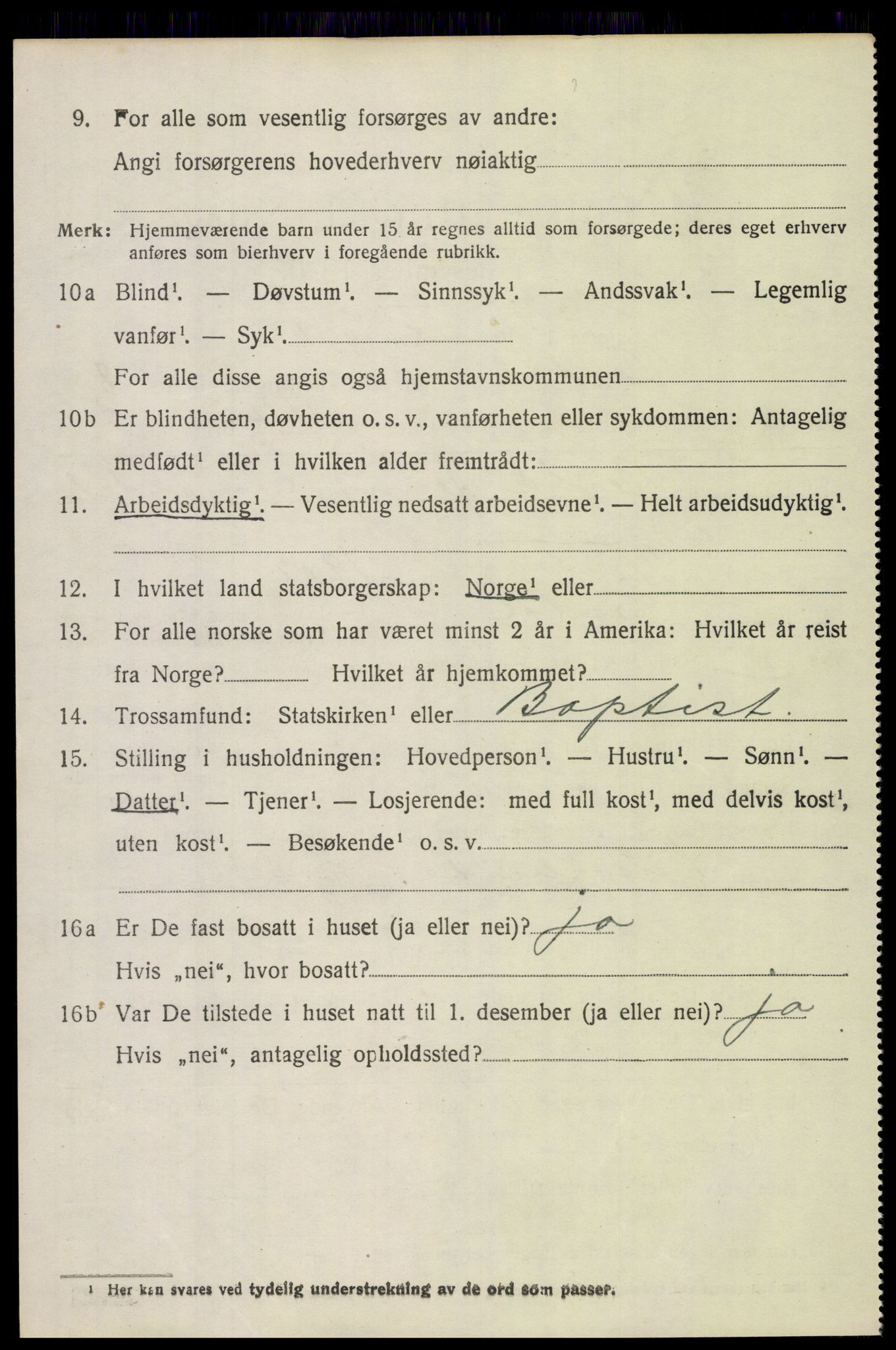 SAH, 1920 census for Vardal, 1920, p. 6450