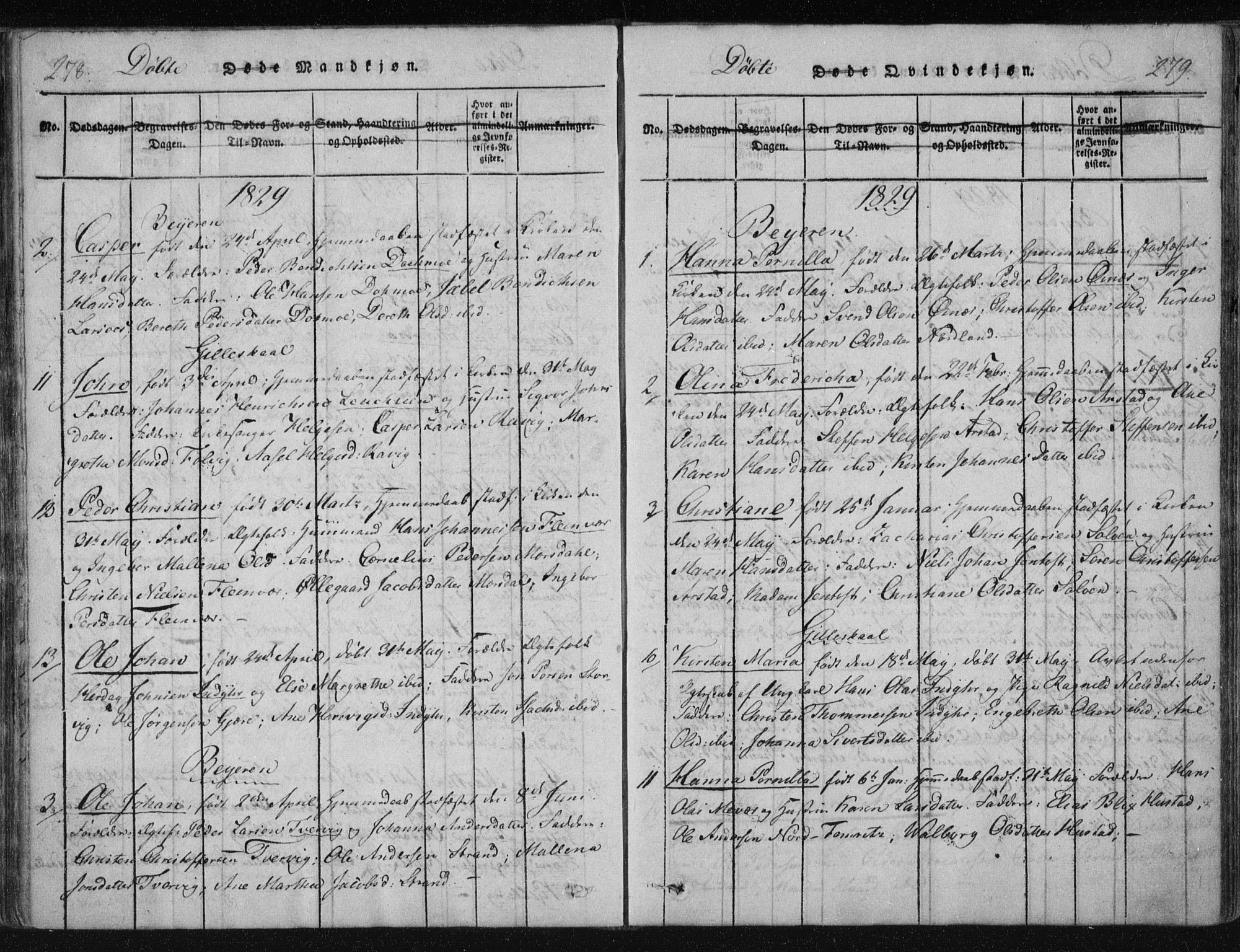 Ministerialprotokoller, klokkerbøker og fødselsregistre - Nordland, SAT/A-1459/805/L0096: Parish register (official) no. 805A03, 1820-1837, p. 278-279