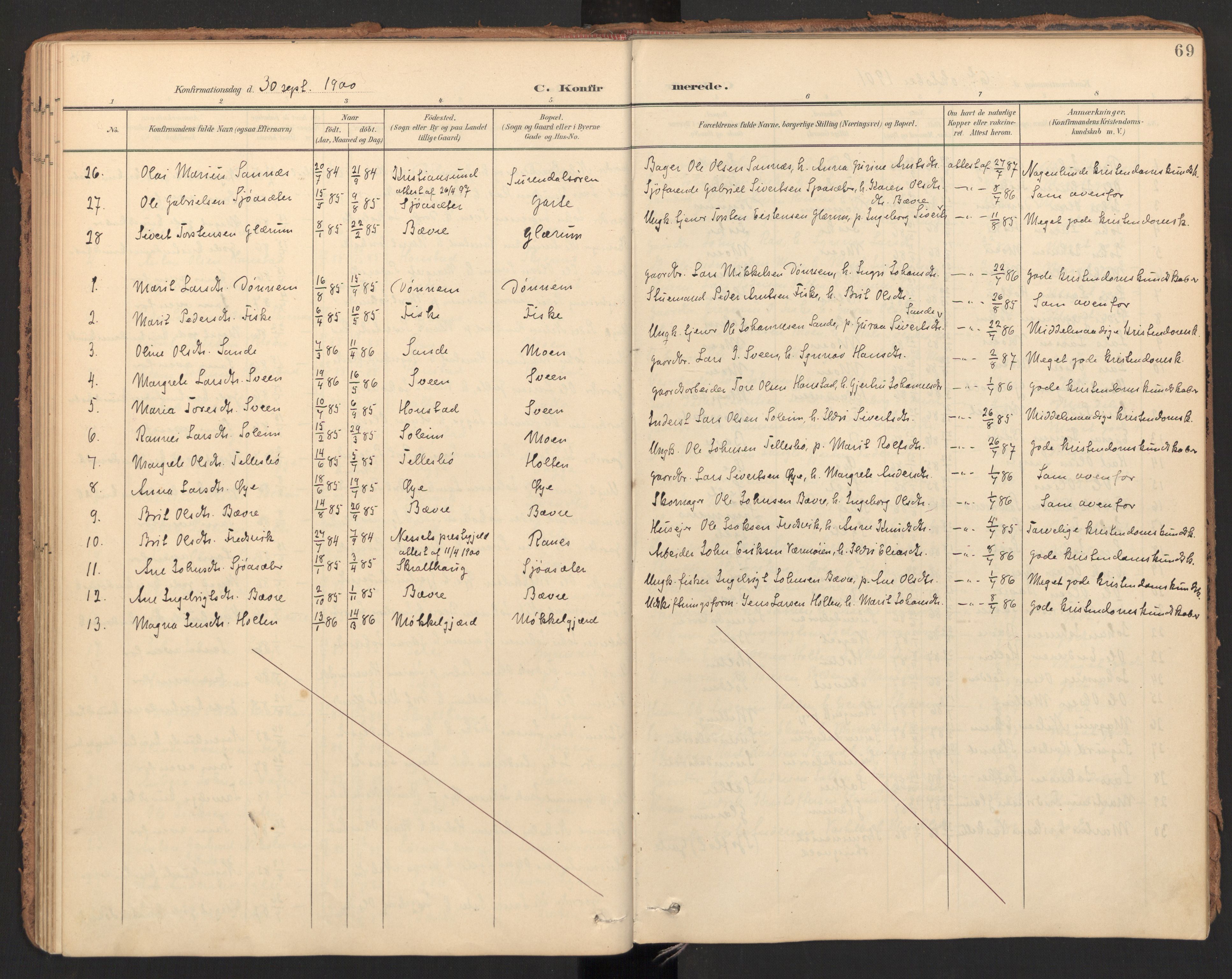 Ministerialprotokoller, klokkerbøker og fødselsregistre - Møre og Romsdal, AV/SAT-A-1454/596/L1057: Parish register (official) no. 596A02, 1900-1917, p. 69