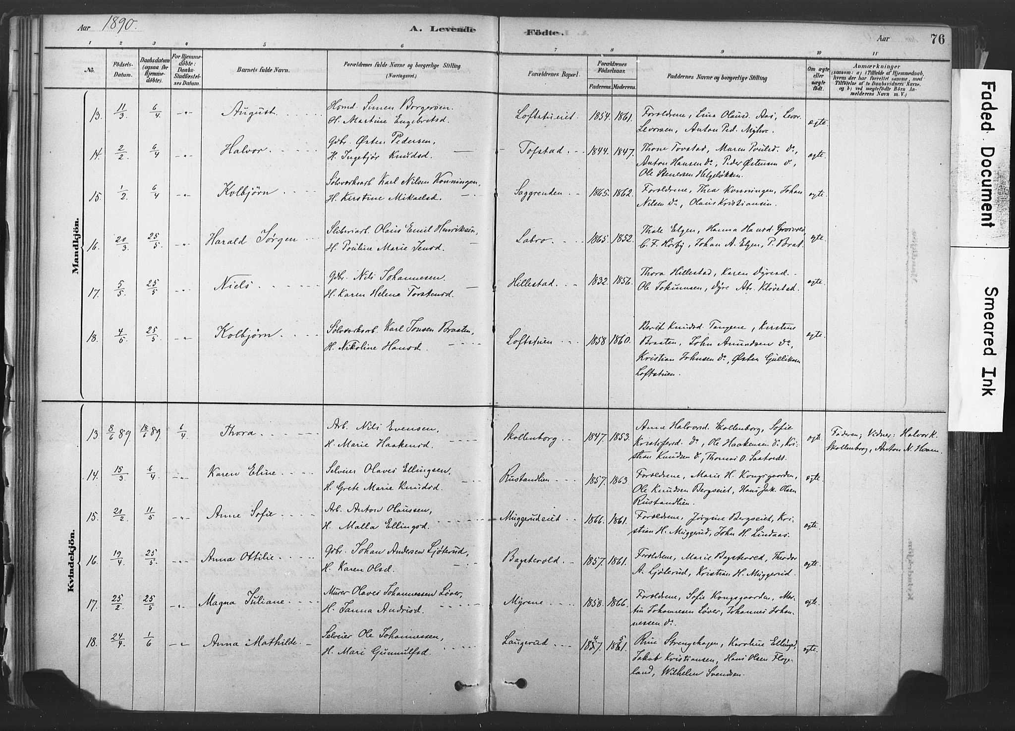 Sandsvær kirkebøker, SAKO/A-244/F/Fd/L0001: Parish register (official) no. IV 1, 1878-1906, p. 76