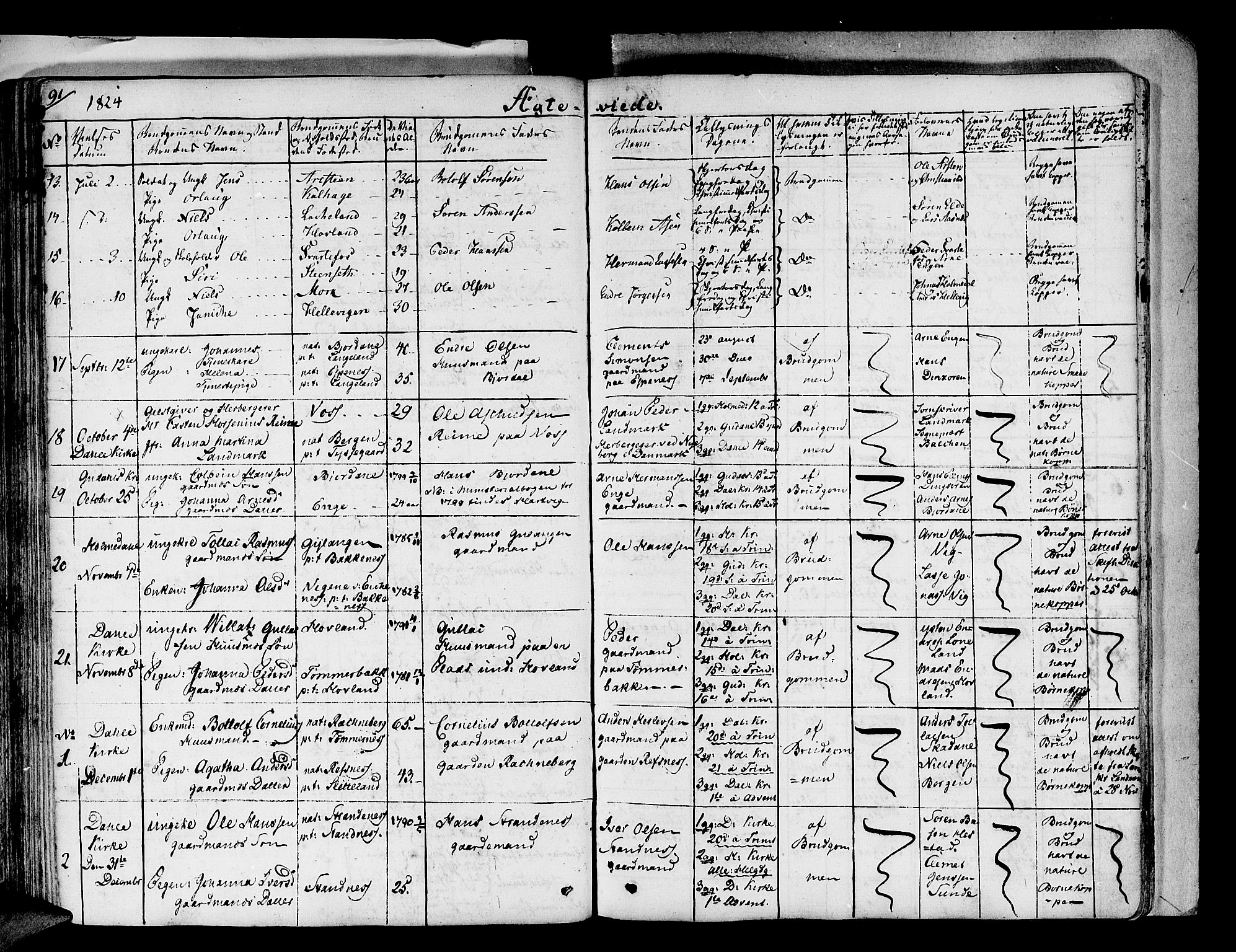 Fjaler sokneprestembete, AV/SAB-A-79801/H/Haa/Haaa/L0005: Parish register (official) no. A 5, 1821-1835, p. 91