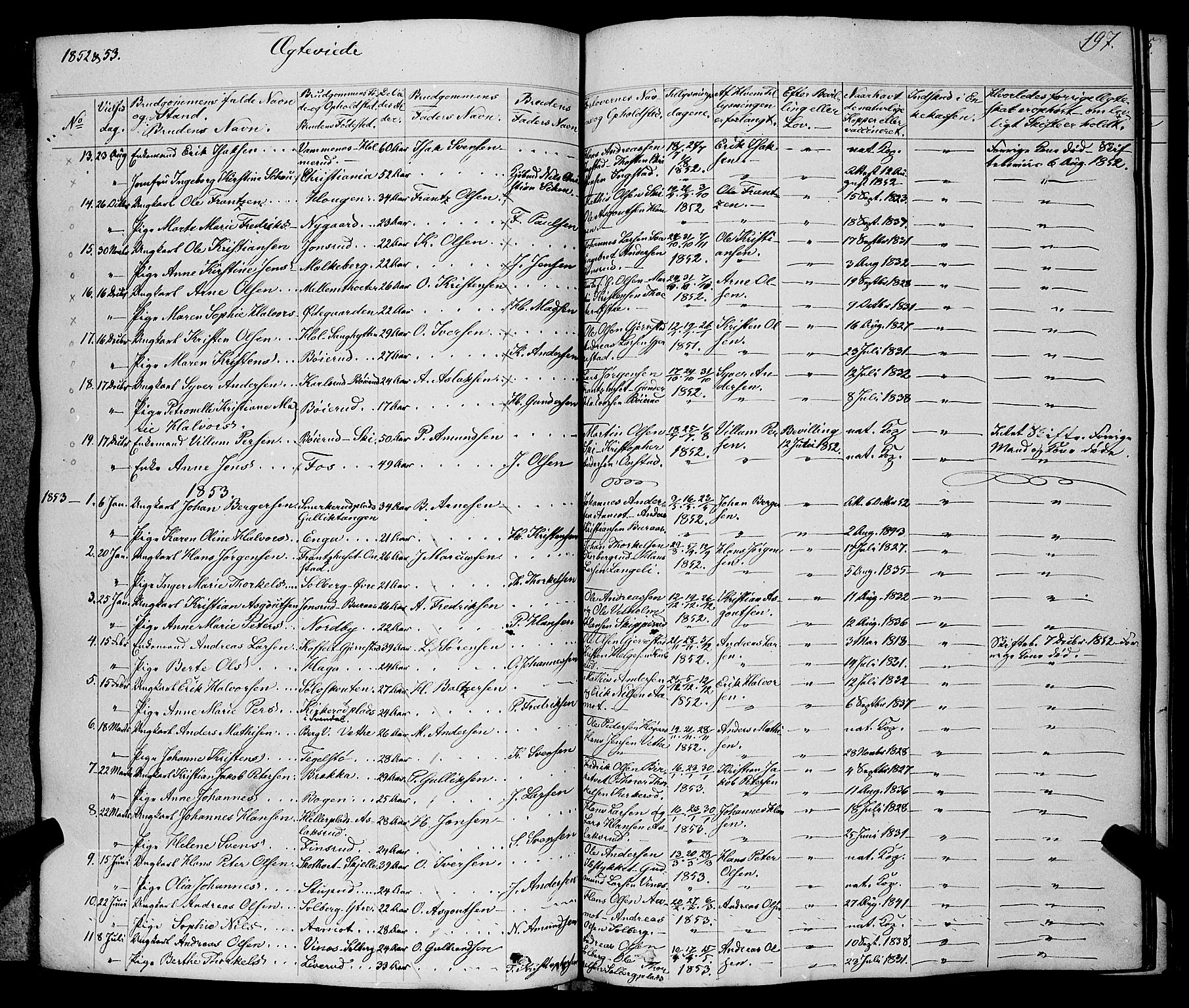 Skiptvet prestekontor Kirkebøker, AV/SAO-A-20009/F/Fa/L0006: Parish register (official) no. 6, 1839-1860, p. 197