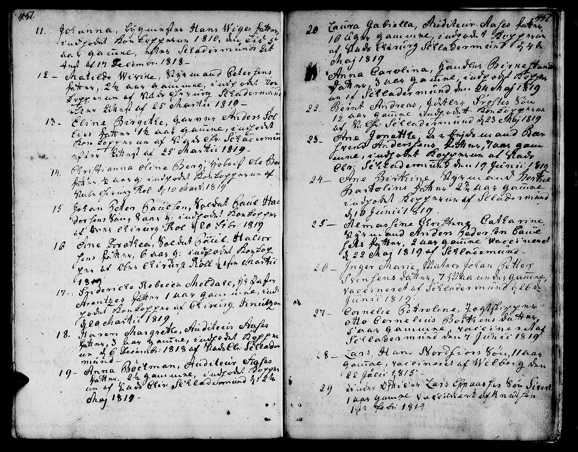 Ministerialprotokoller, klokkerbøker og fødselsregistre - Sør-Trøndelag, SAT/A-1456/601/L0042: Parish register (official) no. 601A10, 1802-1830, p. 451-452