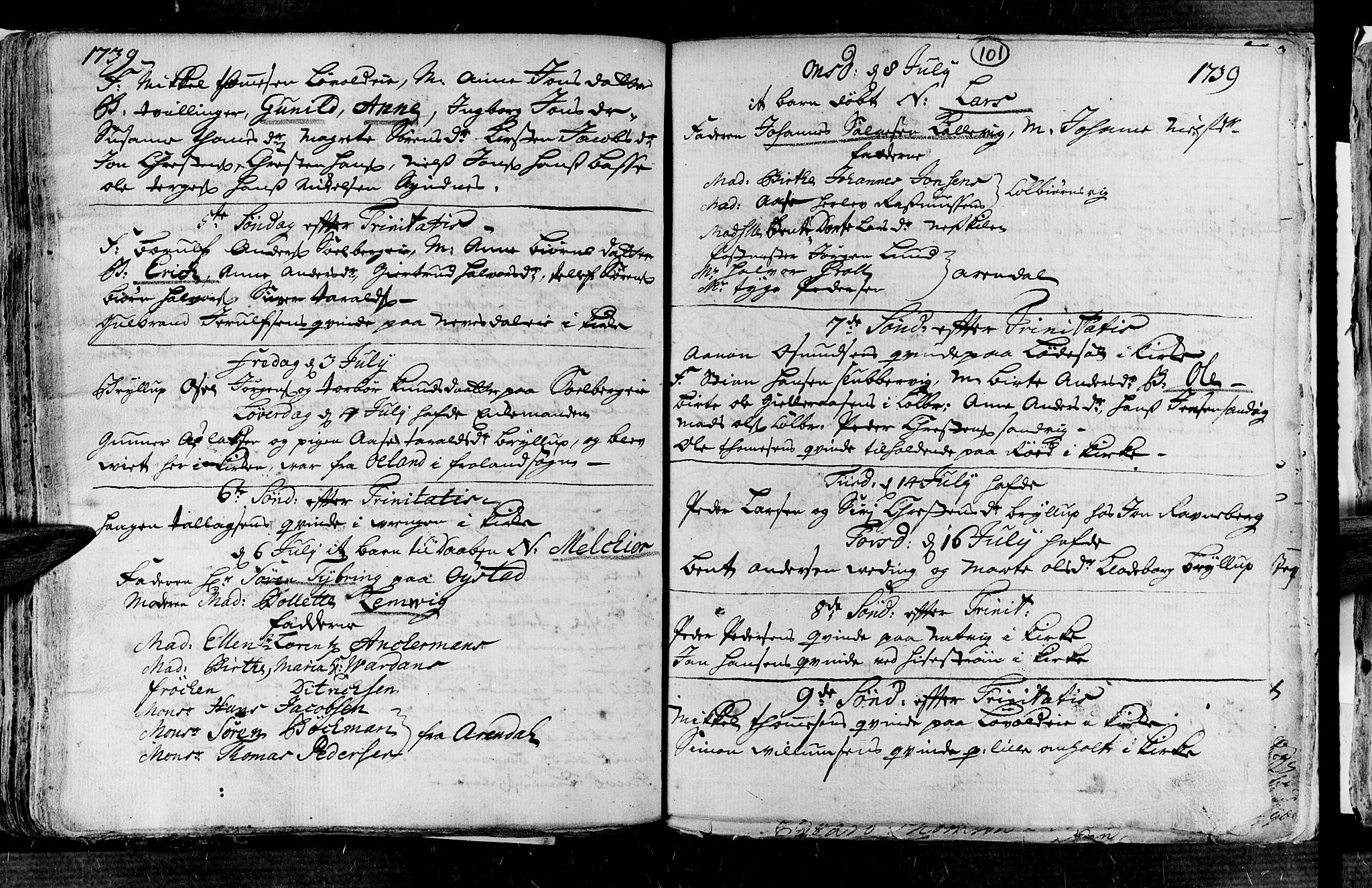 Øyestad sokneprestkontor, AV/SAK-1111-0049/F/Fa/L0004: Parish register (official) no. A 4, 1730-1750, p. 101