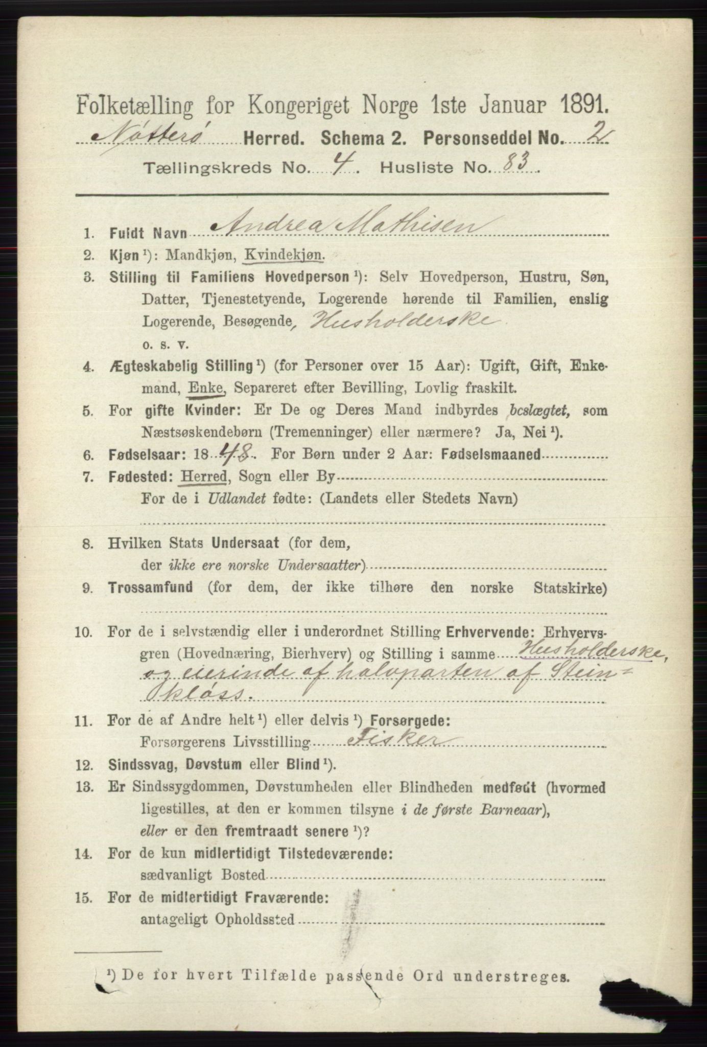 RA, 1891 census for 0722 Nøtterøy, 1891, p. 2510