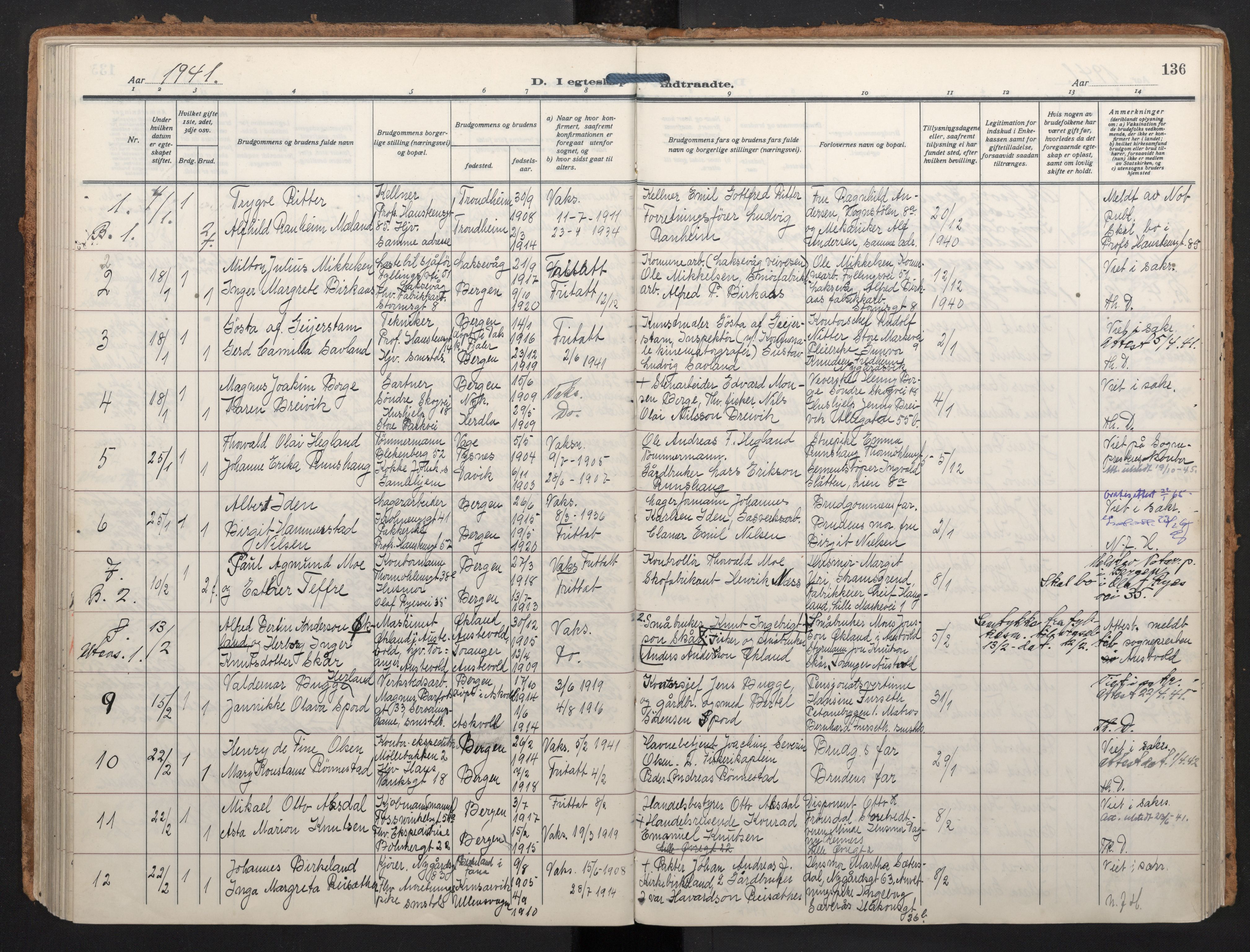 Johanneskirken sokneprestembete, SAB/A-76001/H/Haa/L0014: Parish register (official) no. D 3, 1929-1949, p. 135b-136a