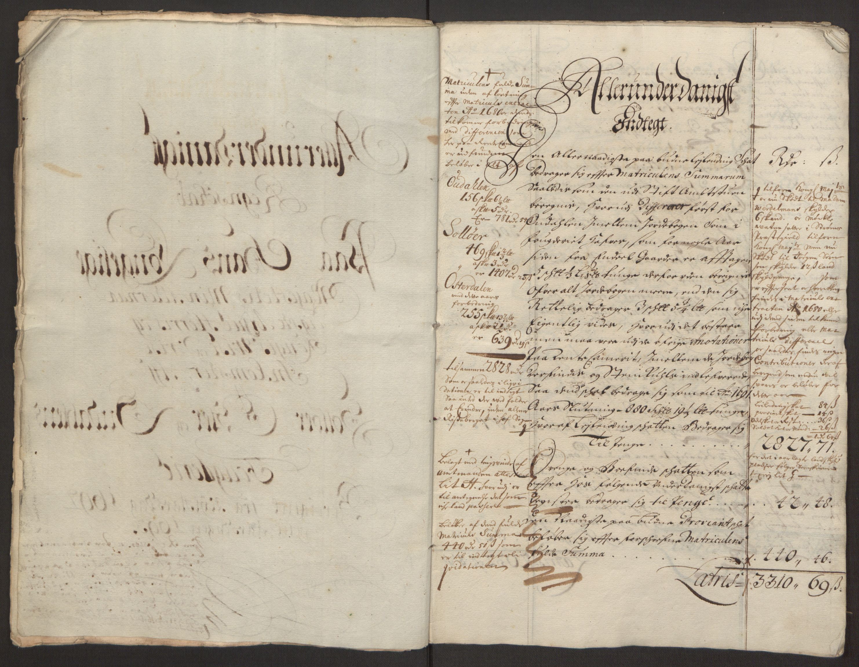 Rentekammeret inntil 1814, Reviderte regnskaper, Fogderegnskap, AV/RA-EA-4092/R13/L0830: Fogderegnskap Solør, Odal og Østerdal, 1692, p. 11