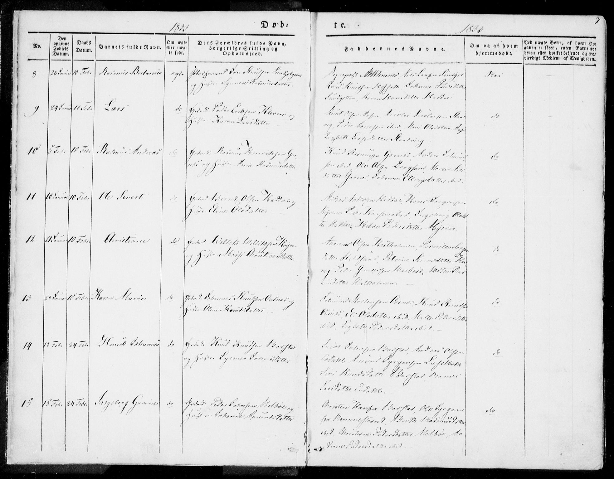 Ministerialprotokoller, klokkerbøker og fødselsregistre - Møre og Romsdal, AV/SAT-A-1454/509/L0104: Parish register (official) no. 509A02, 1833-1847, p. 7