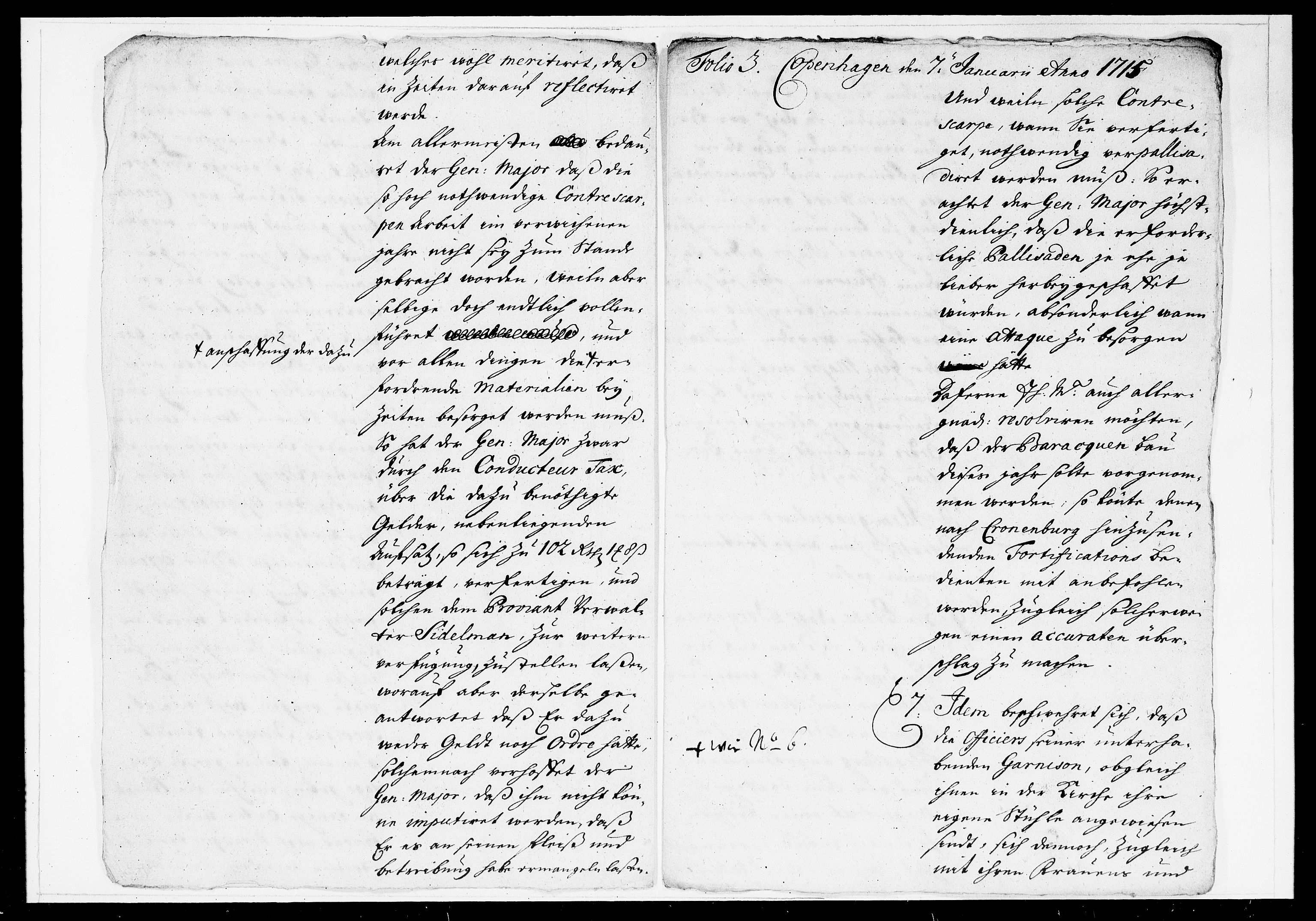 Krigskollegiet, Krigskancelliet, DRA/A-0006/-/1014-1024: Refererede sager, 1715, p. 14