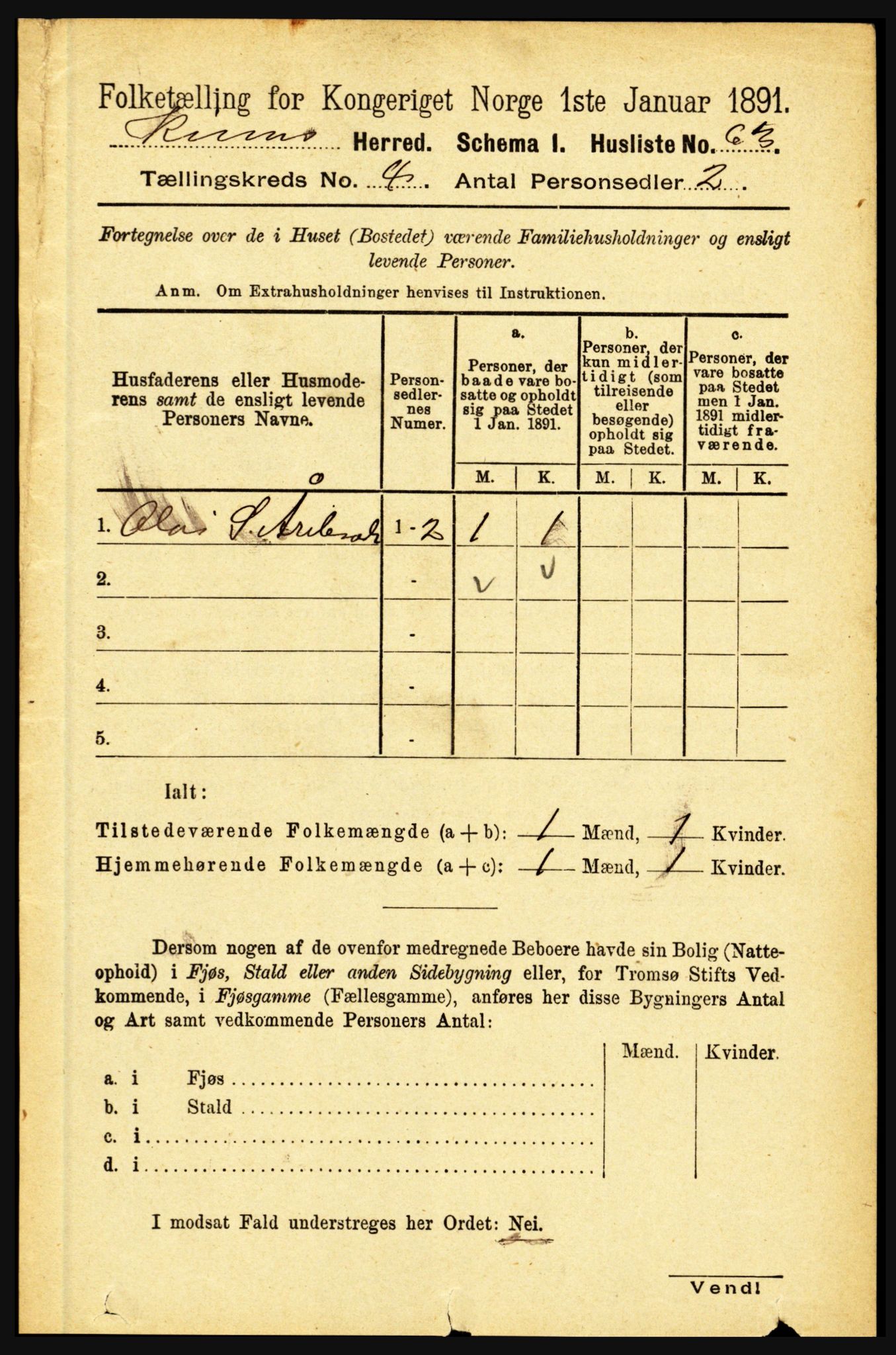 RA, 1891 census for 1437 Kinn, 1891, p. 1318