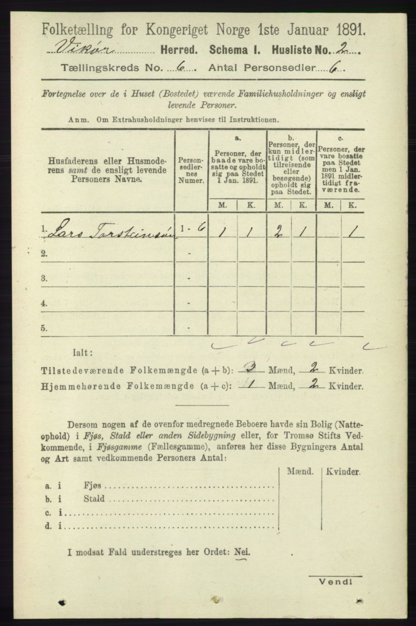 RA, 1891 census for 1238 Vikør, 1891, p. 1742