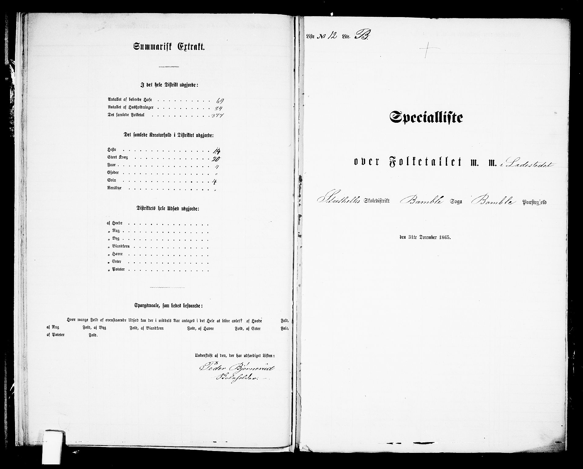 RA, 1865 census for Bamble, 1865, p. 241