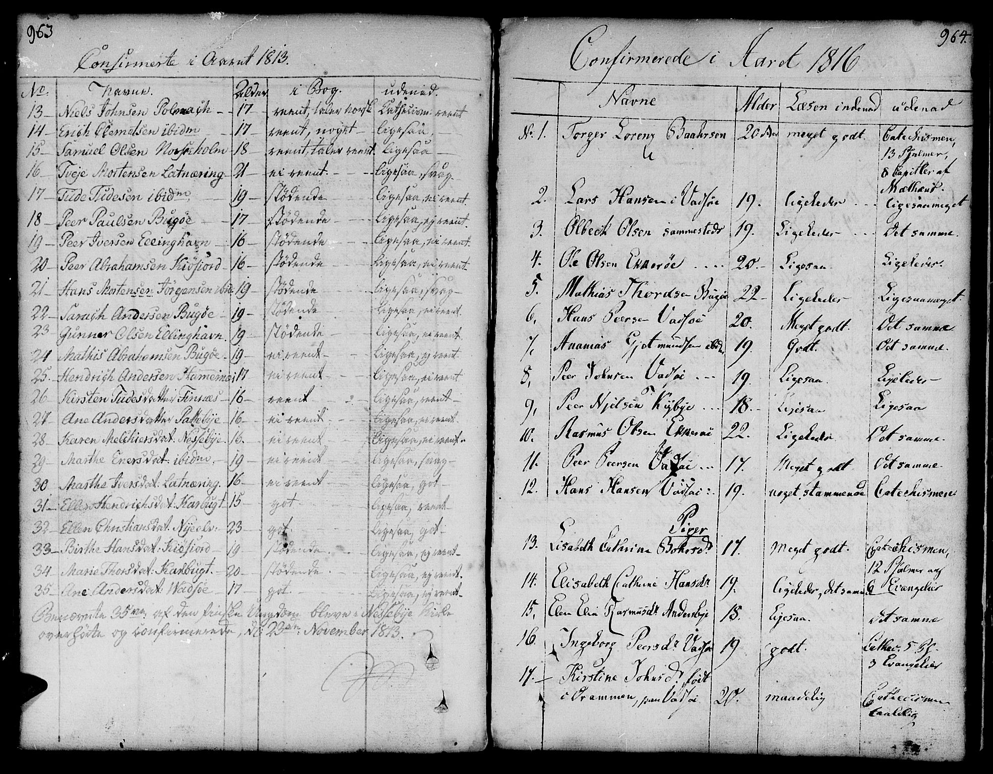 Vadsø sokneprestkontor, SATØ/S-1325/H/Ha/L0002kirke: Parish register (official) no. 2, 1764-1821, p. 963-964