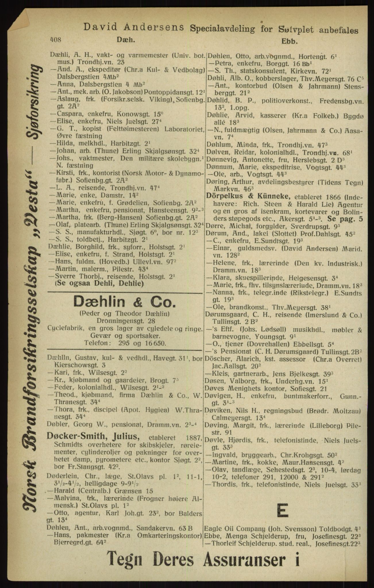 Kristiania/Oslo adressebok, PUBL/-, 1916, p. 408