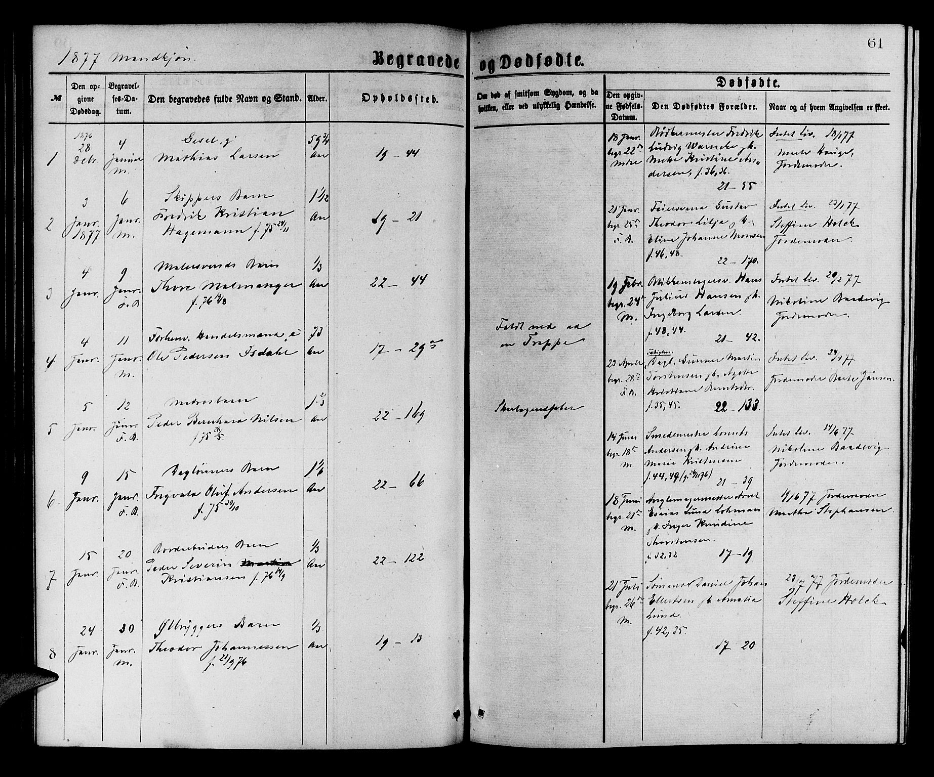 Korskirken sokneprestembete, SAB/A-76101/H/Hab: Parish register (copy) no. E 3, 1871-1883, p. 61