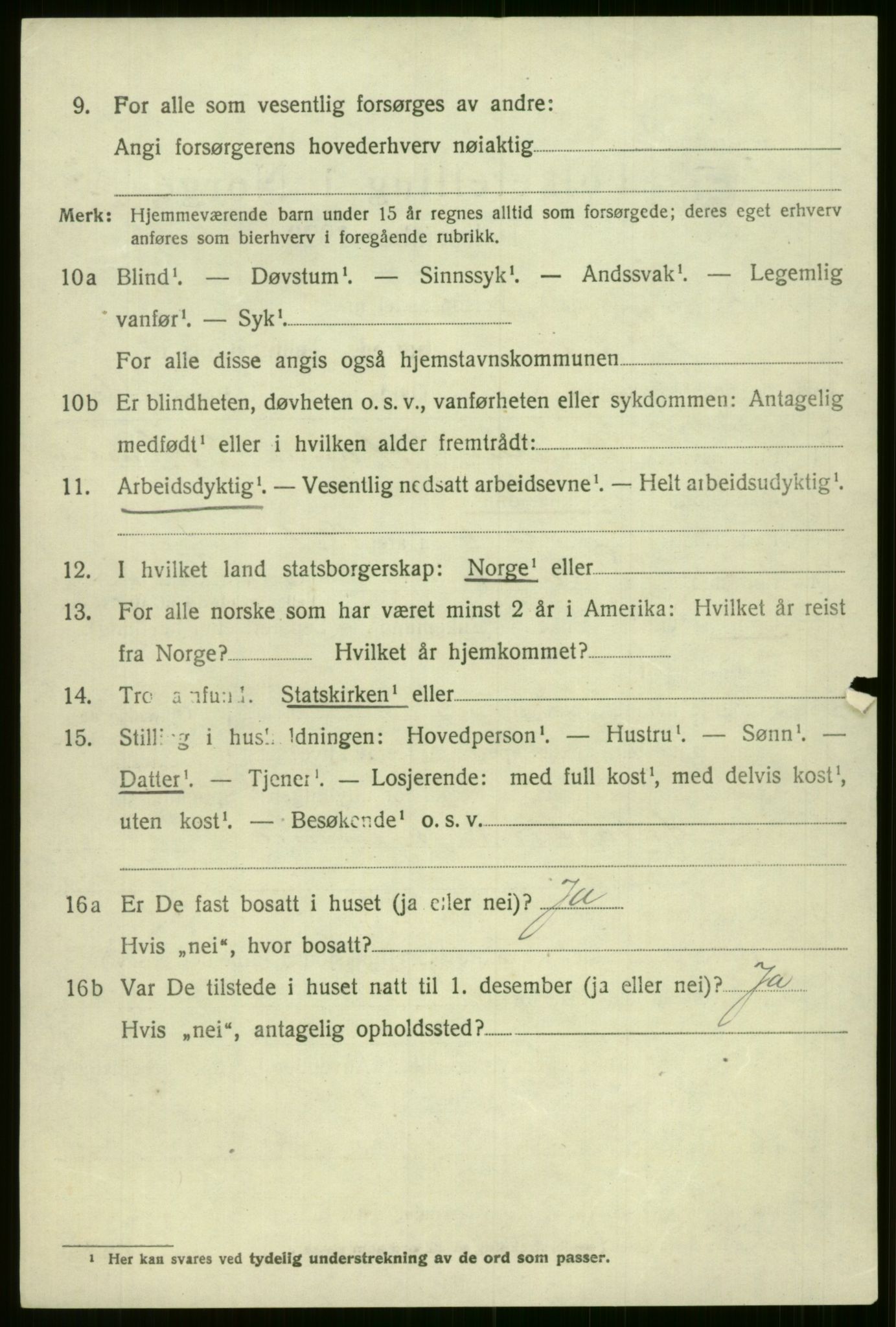 SAB, 1920 census for Voss, 1920, p. 8608