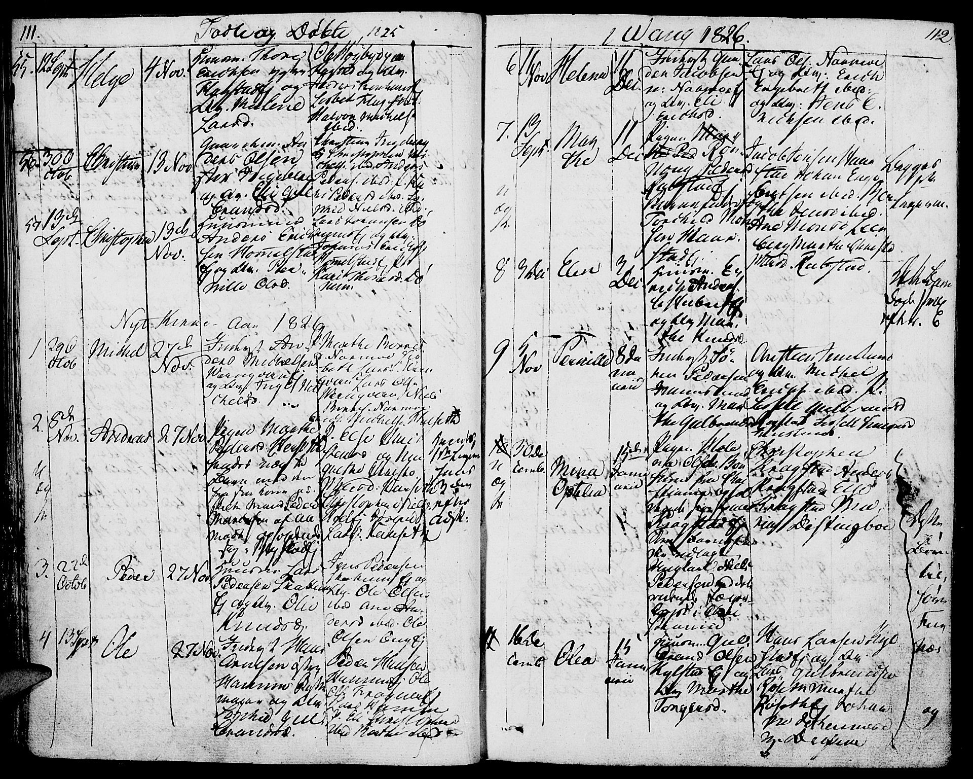 Vang prestekontor, Hedmark, AV/SAH-PREST-008/H/Ha/Haa/L0006: Parish register (official) no. 6 /1, 1809-1827, p. 111-112