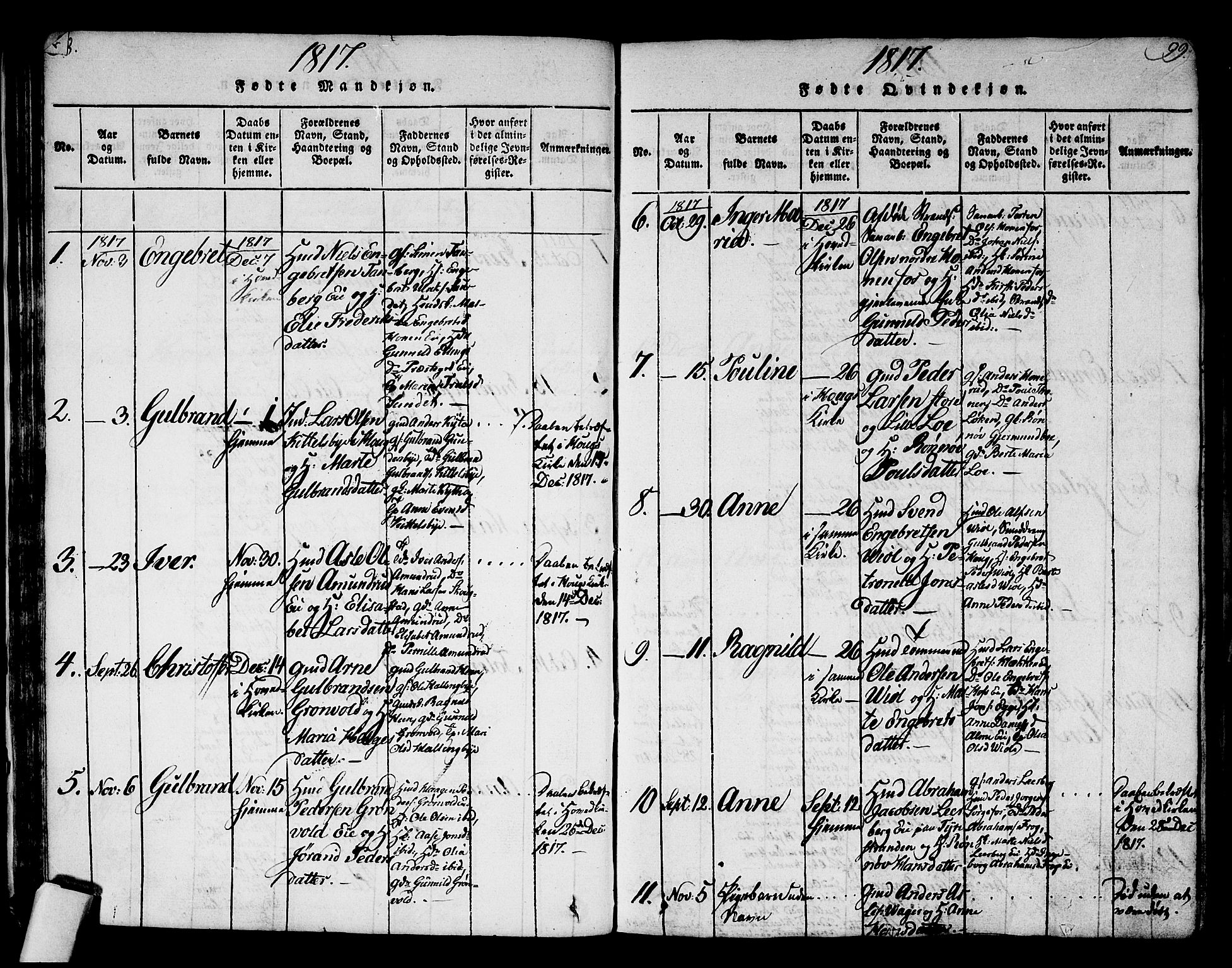 Norderhov kirkebøker, AV/SAKO-A-237/G/Ga/L0002: Parish register (copy) no. I 2, 1814-1867, p. 98-99