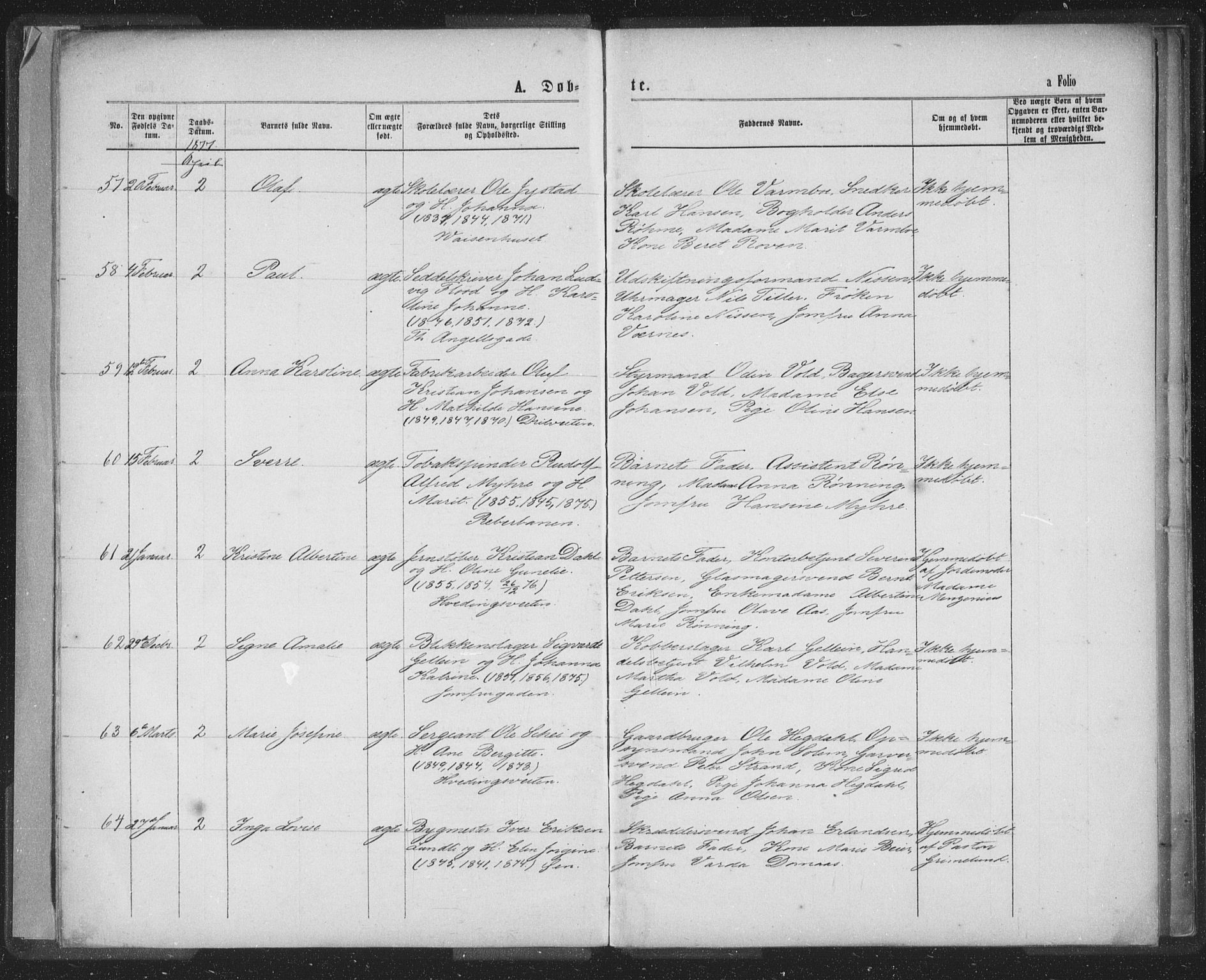 Ministerialprotokoller, klokkerbøker og fødselsregistre - Sør-Trøndelag, AV/SAT-A-1456/601/L0090: Parish register (copy) no. 601C08, 1877-1878