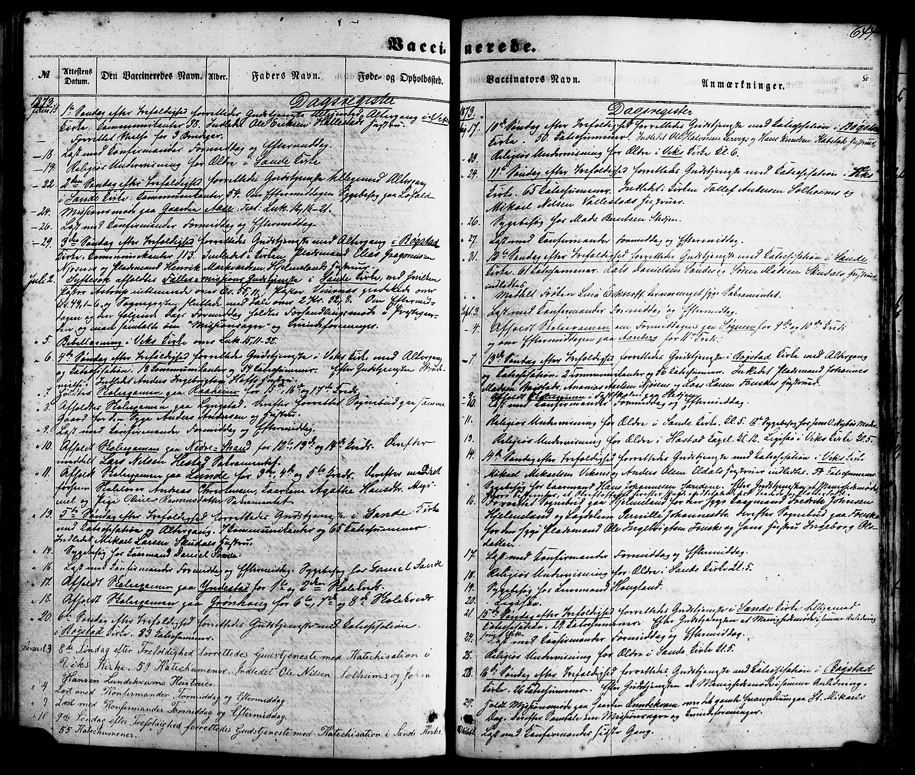 Gaular sokneprestembete, AV/SAB-A-80001/H/Haa: Parish register (official) no. A 5, 1860-1881, p. 644