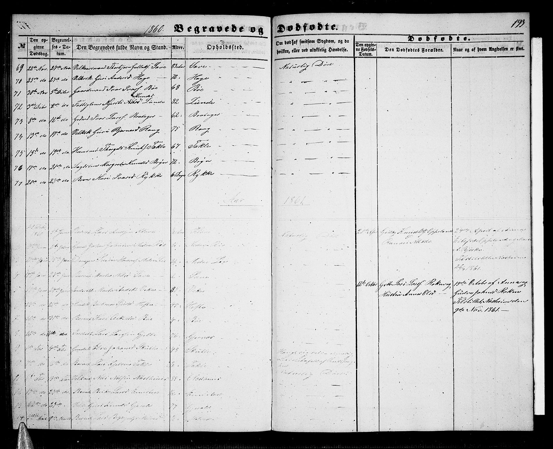 Voss sokneprestembete, AV/SAB-A-79001/H/Hab: Parish register (copy) no. B 1, 1855-1869, p. 193