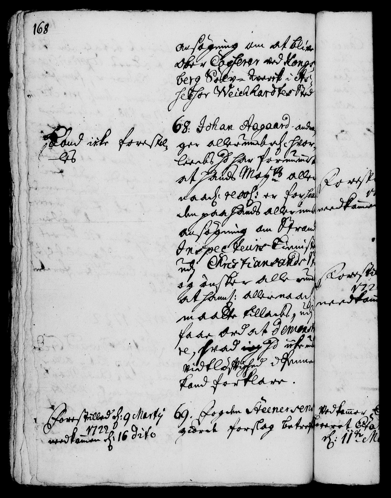 Rentekammeret, Kammerkanselliet, RA/EA-3111/G/Gh/Gha/L0005: Norsk ekstraktmemorialprotokoll (merket RK 53.50), 1721-1723, p. 168