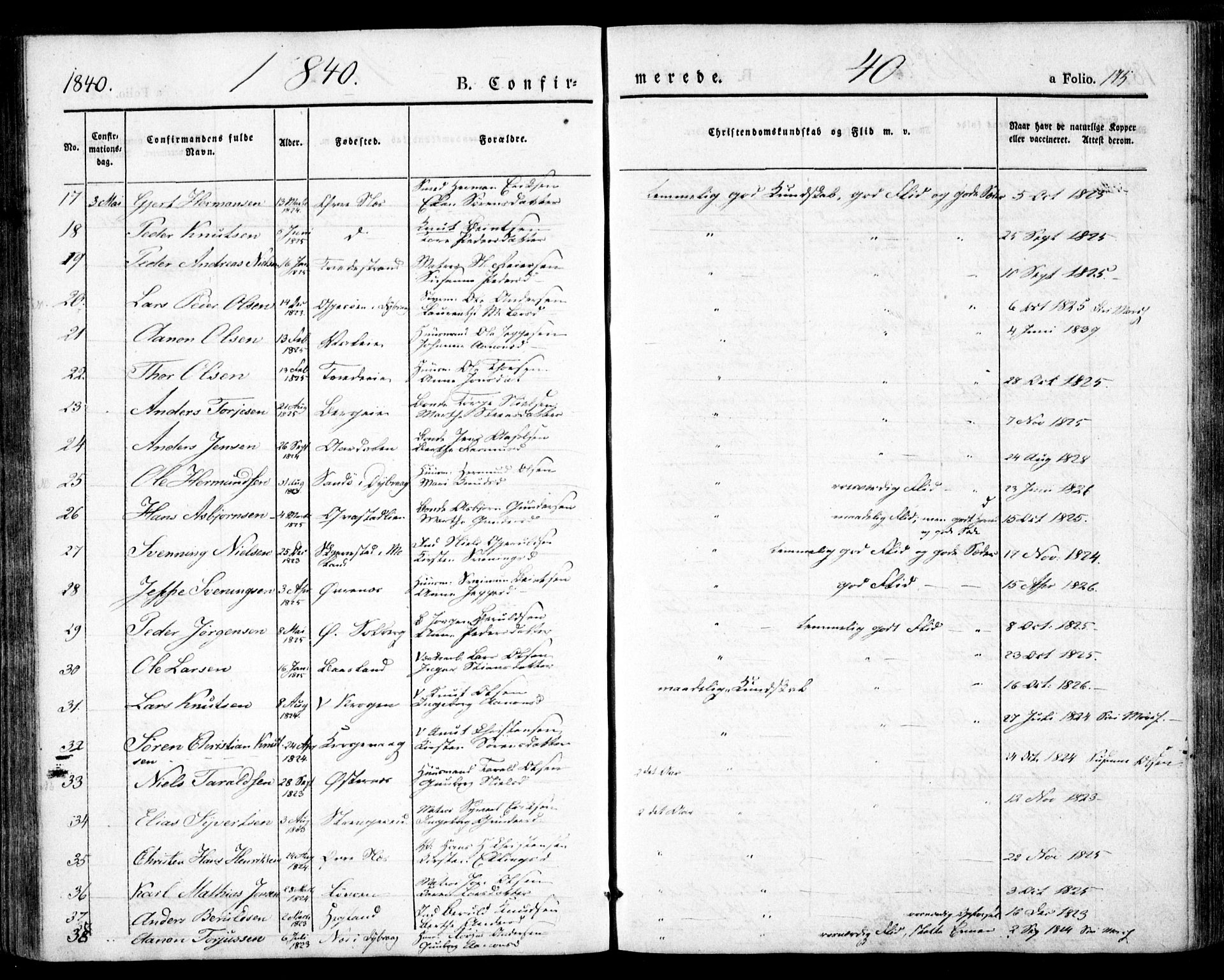 Holt sokneprestkontor, AV/SAK-1111-0021/F/Fa/L0007: Parish register (official) no. A 7, 1836-1848, p. 175