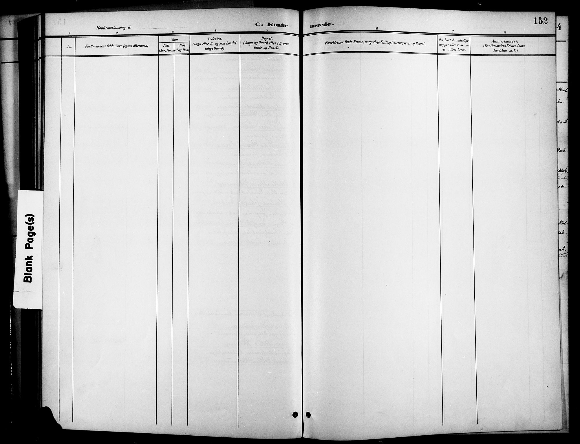 Brevik kirkebøker, SAKO/A-255/G/Ga/L0005: Parish register (copy) no. 5, 1901-1924, p. 152