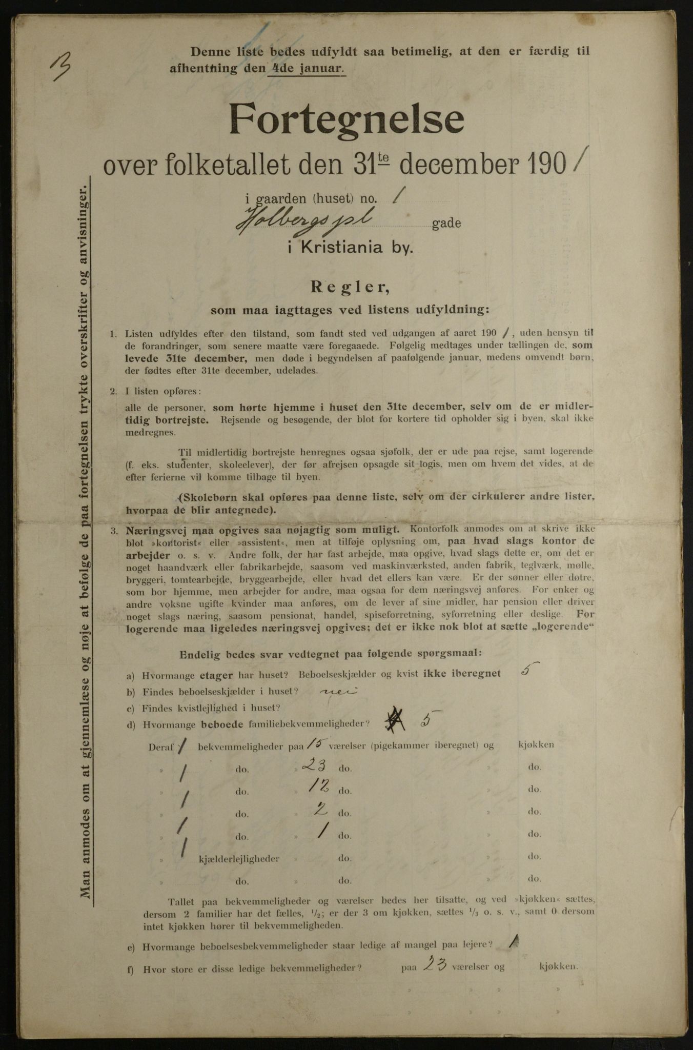 OBA, Municipal Census 1901 for Kristiania, 1901, p. 6393