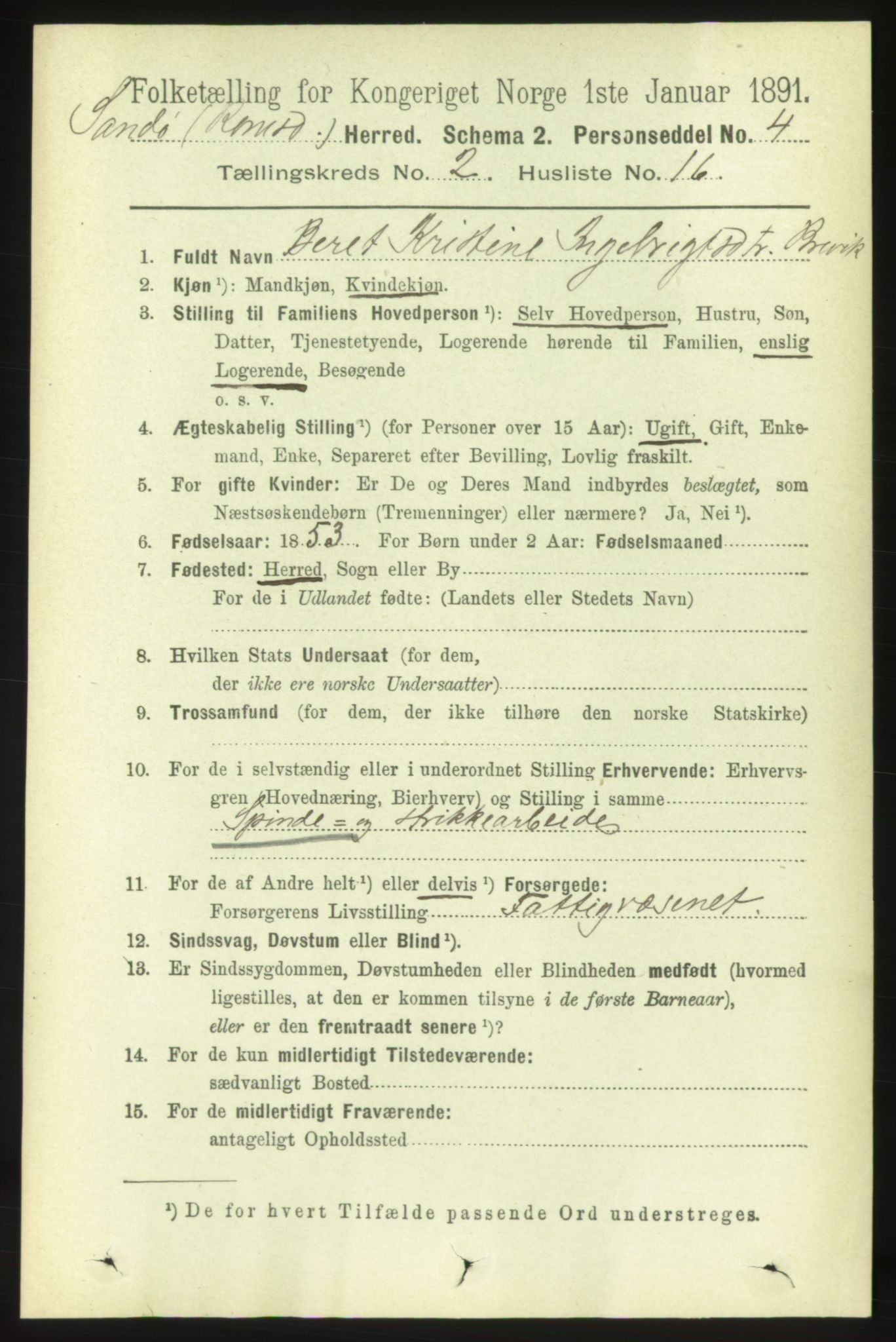 RA, 1891 census for 1546 Sandøy, 1891, p. 647