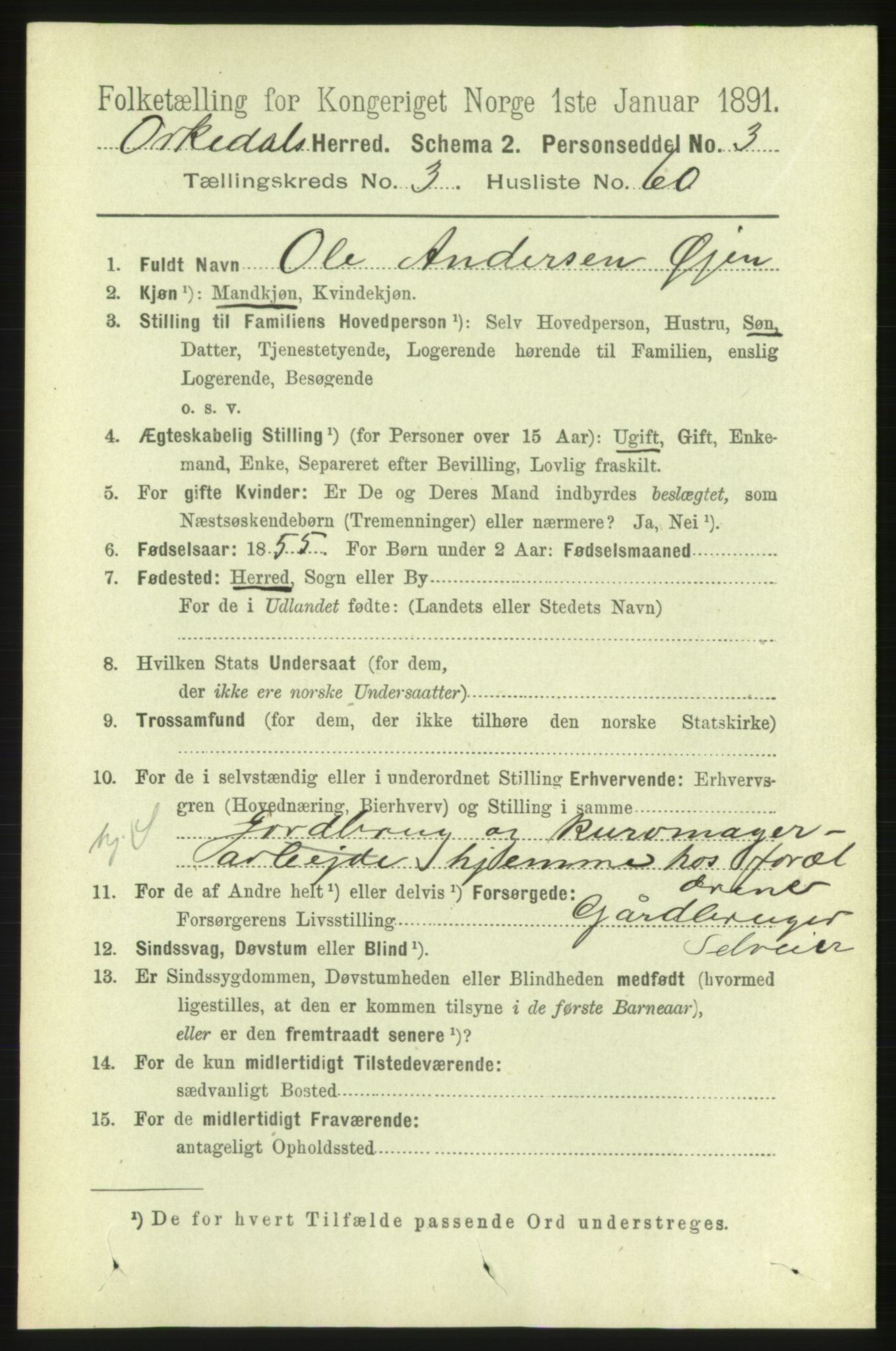 RA, 1891 census for 1638 Orkdal, 1891, p. 1774