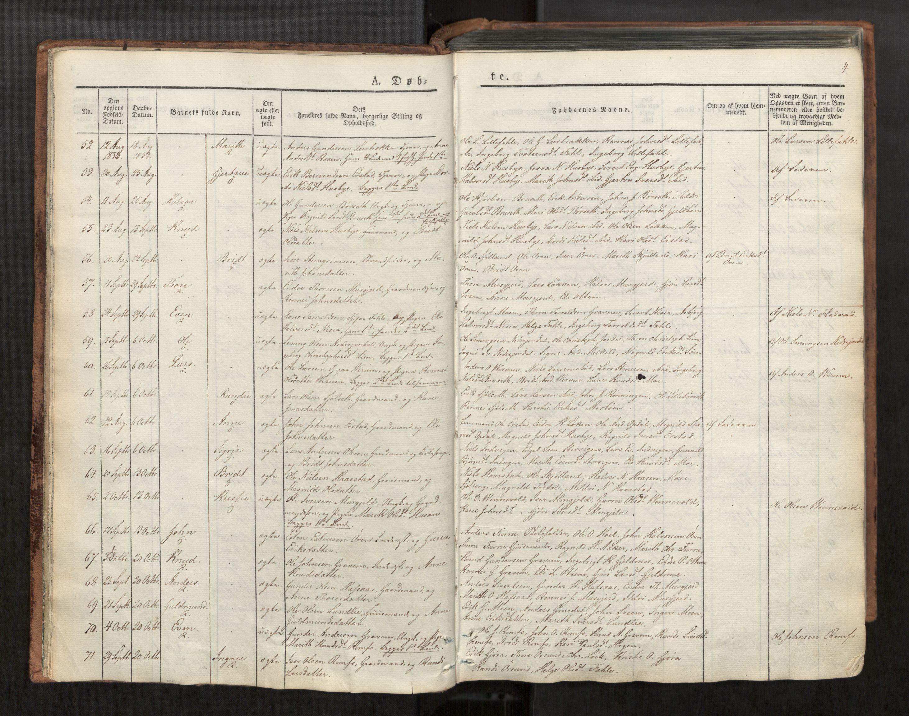 Ministerialprotokoller, klokkerbøker og fødselsregistre - Møre og Romsdal, AV/SAT-A-1454/590/L1012: Parish register (official) no. 590A04, 1832-1846, p. 4