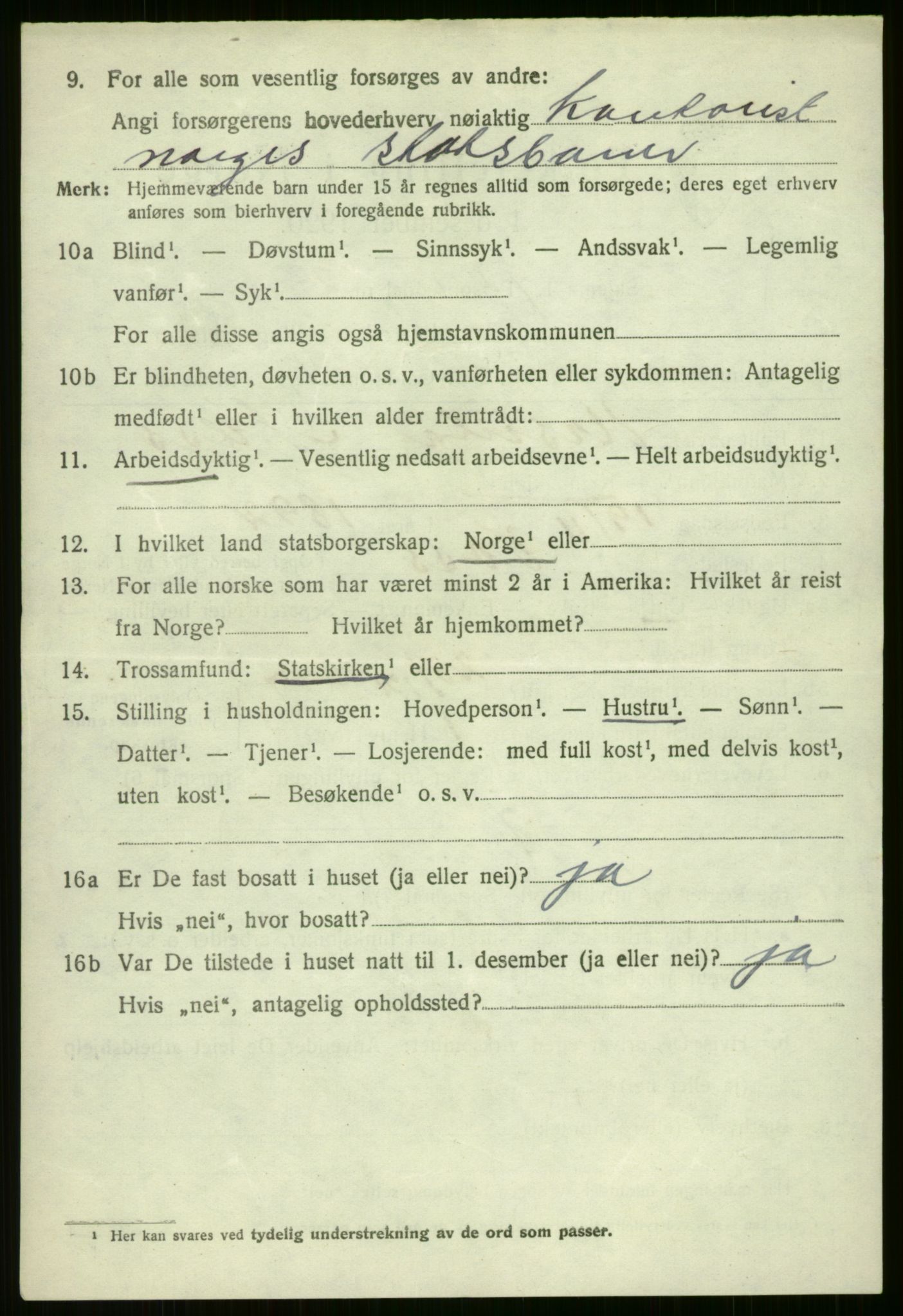 SAB, 1920 census for Voss, 1920, p. 5920