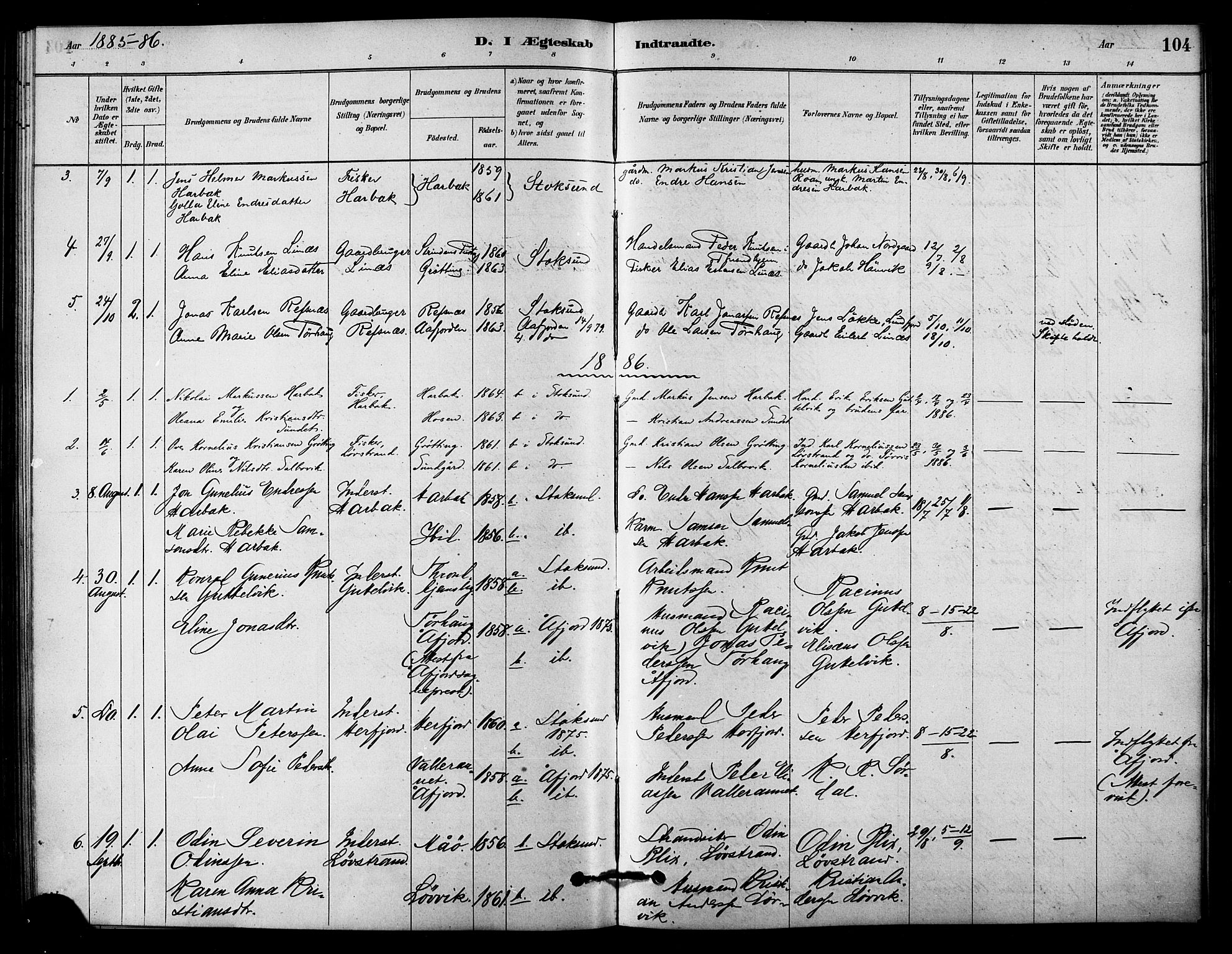 Ministerialprotokoller, klokkerbøker og fødselsregistre - Sør-Trøndelag, AV/SAT-A-1456/656/L0692: Parish register (official) no. 656A01, 1879-1893, p. 104