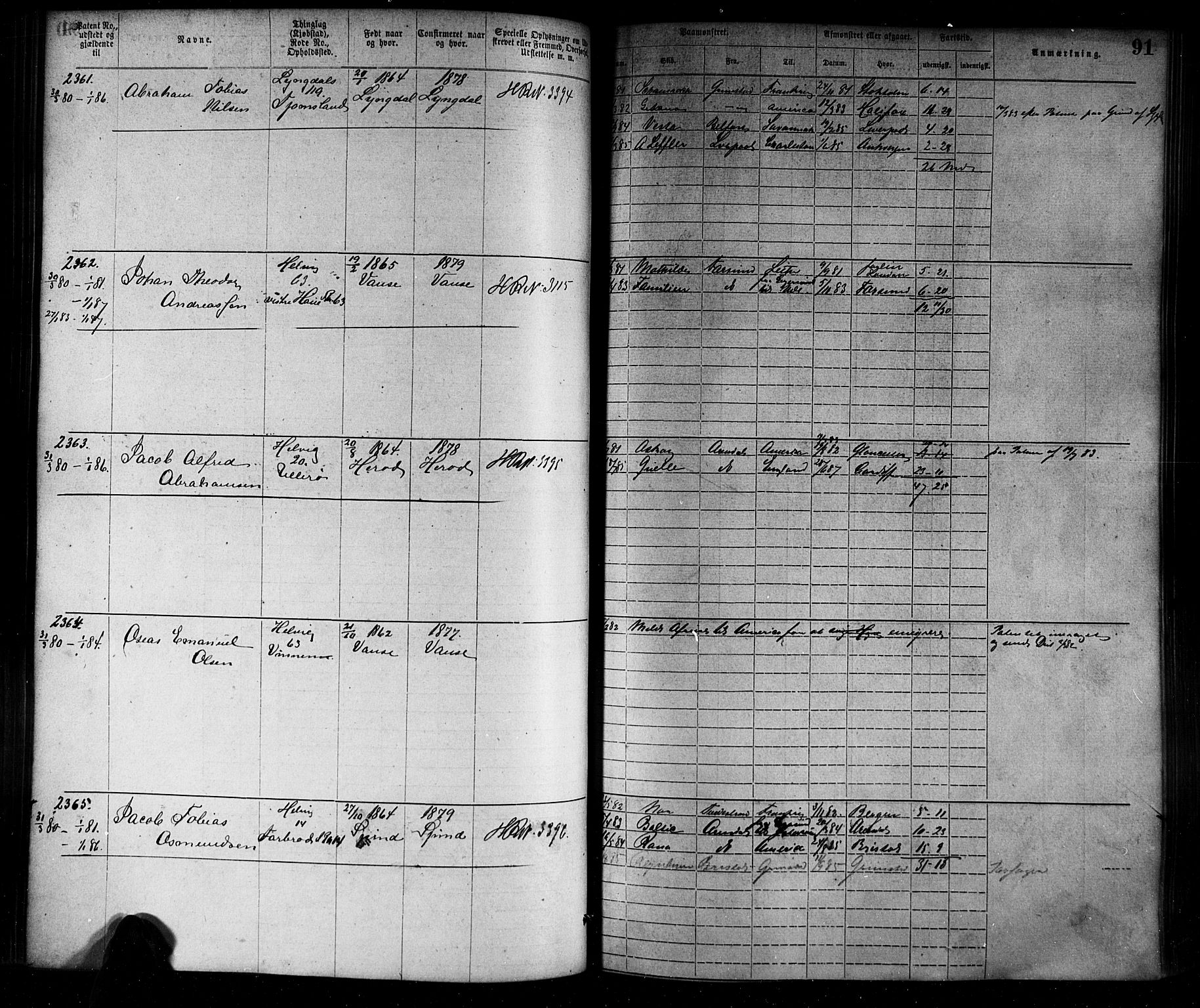 Farsund mønstringskrets, AV/SAK-2031-0017/F/Fa/L0006: Annotasjonsrulle nr 1911-3805 med register, Z-3, 1877-1894, p. 118