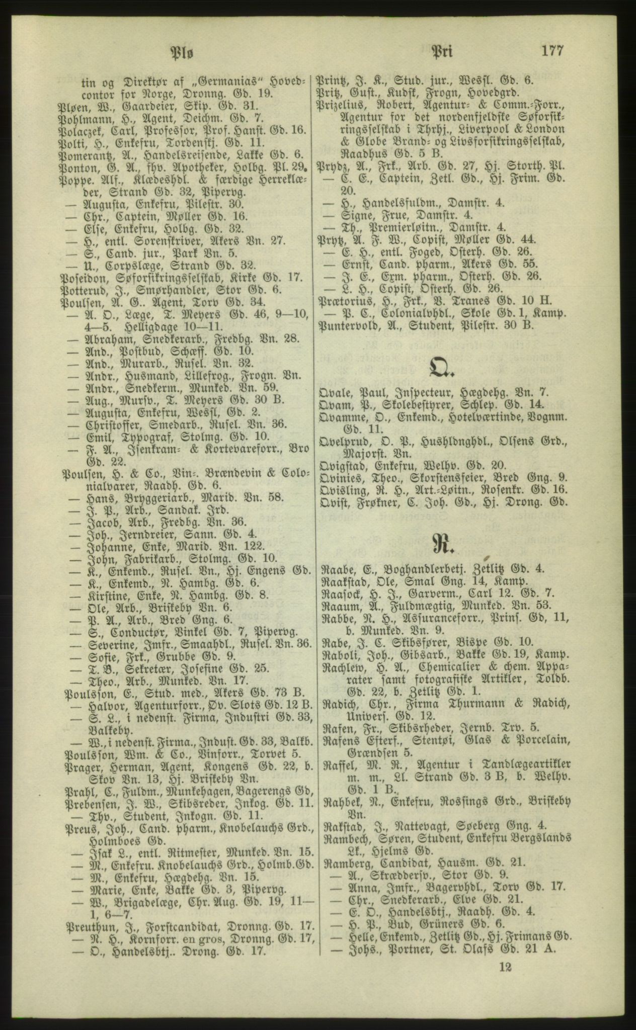Kristiania/Oslo adressebok, PUBL/-, 1881, p. 177