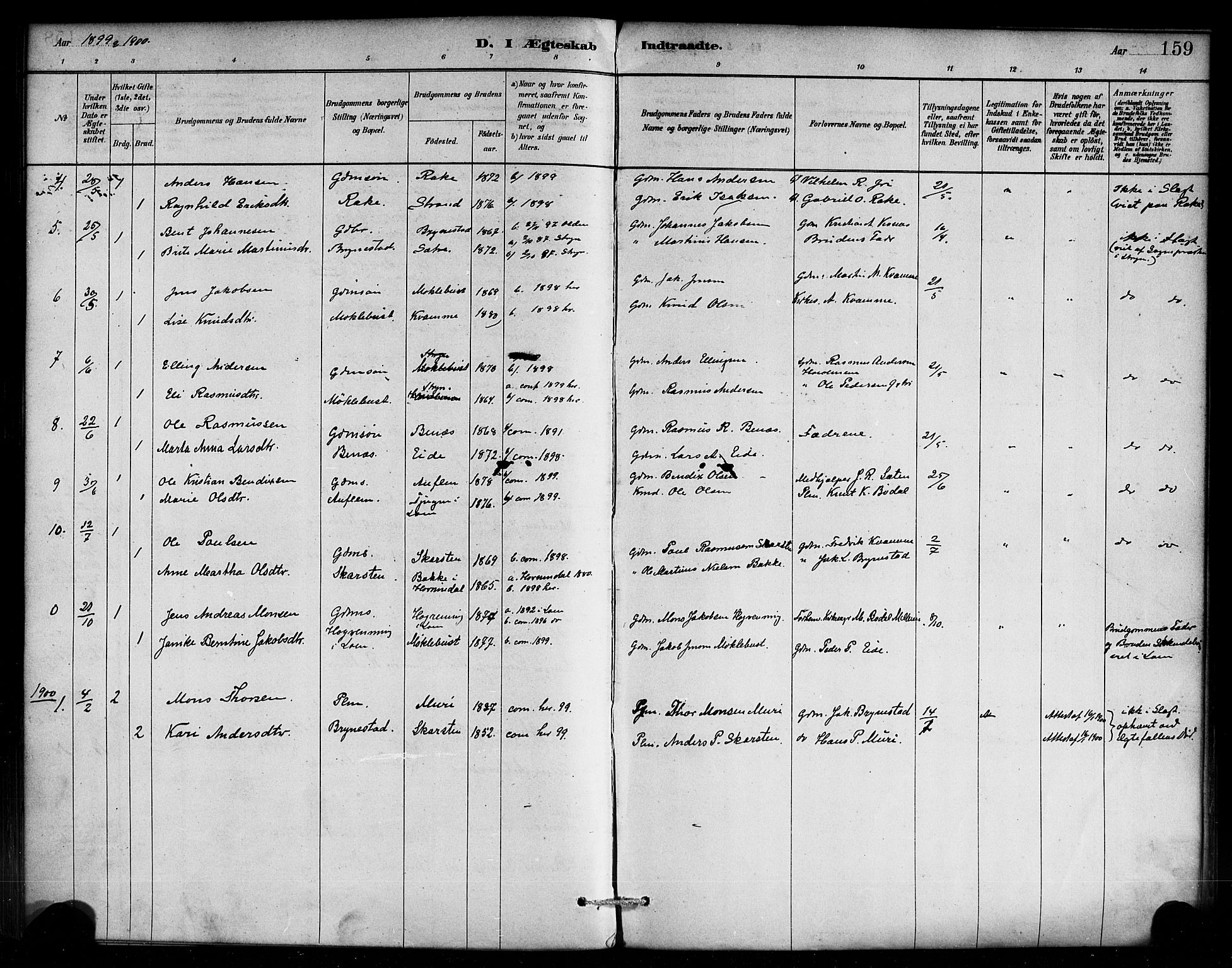 Innvik sokneprestembete, SAB/A-80501: Parish register (official) no. C 1, 1879-1900, p. 159