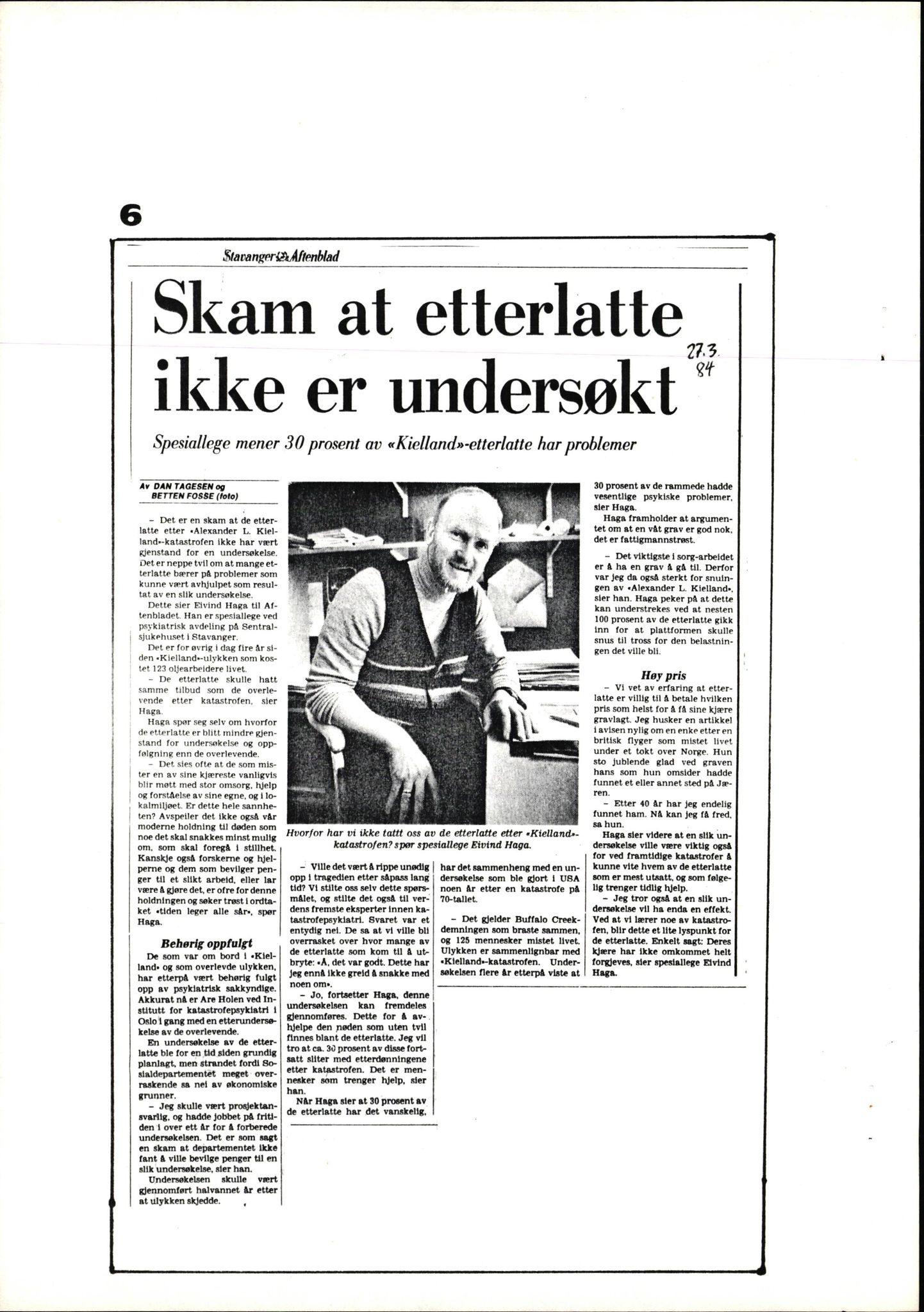 Pa 1660 - Kielland- fondet, AV/SAST-A-102242/X/Xa/L0001: Rapport til overlevende og etterlatte/ Kielland Bulletin, 1980-1998